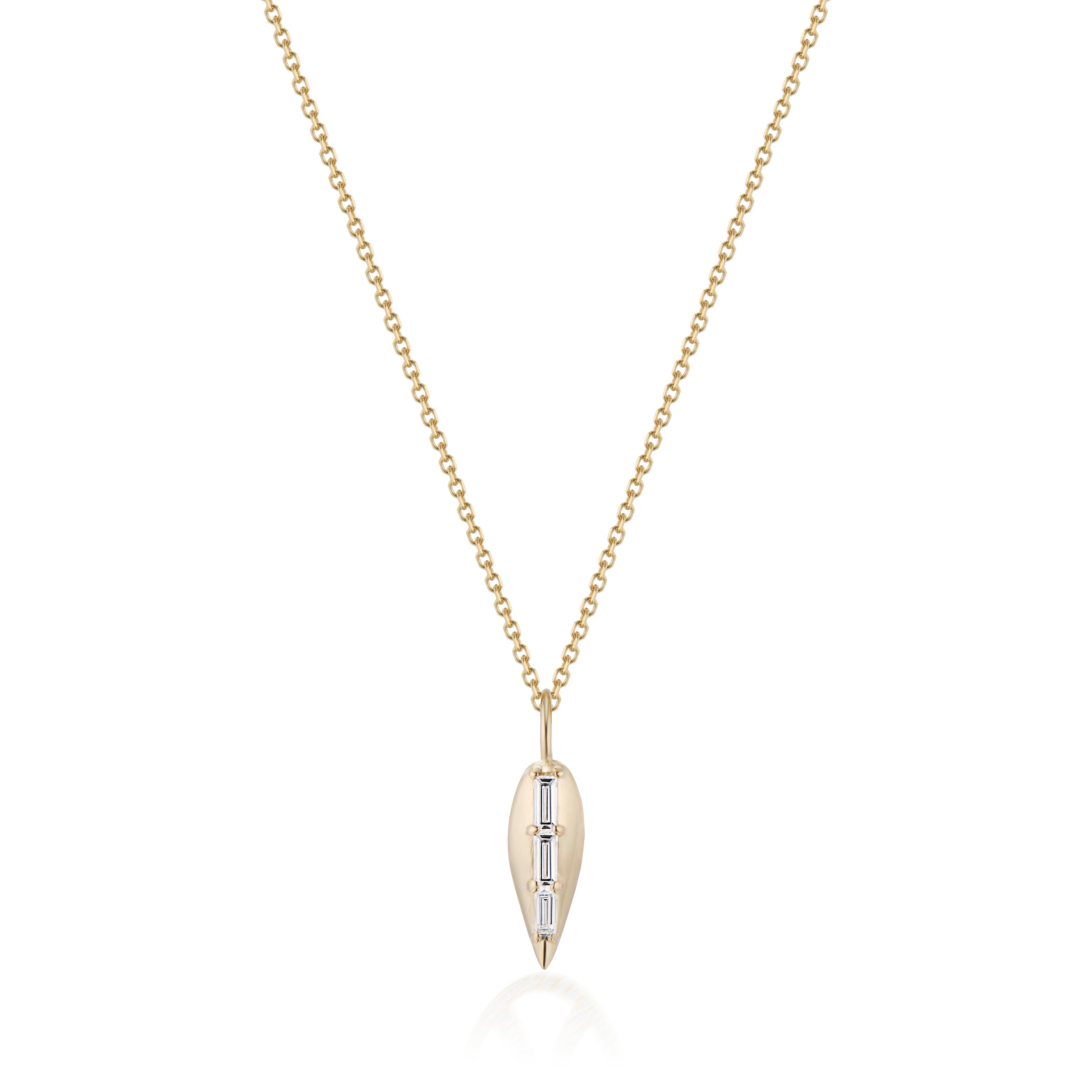 Vale Jewelry Swoop Baguette Cut Diamond Necklace