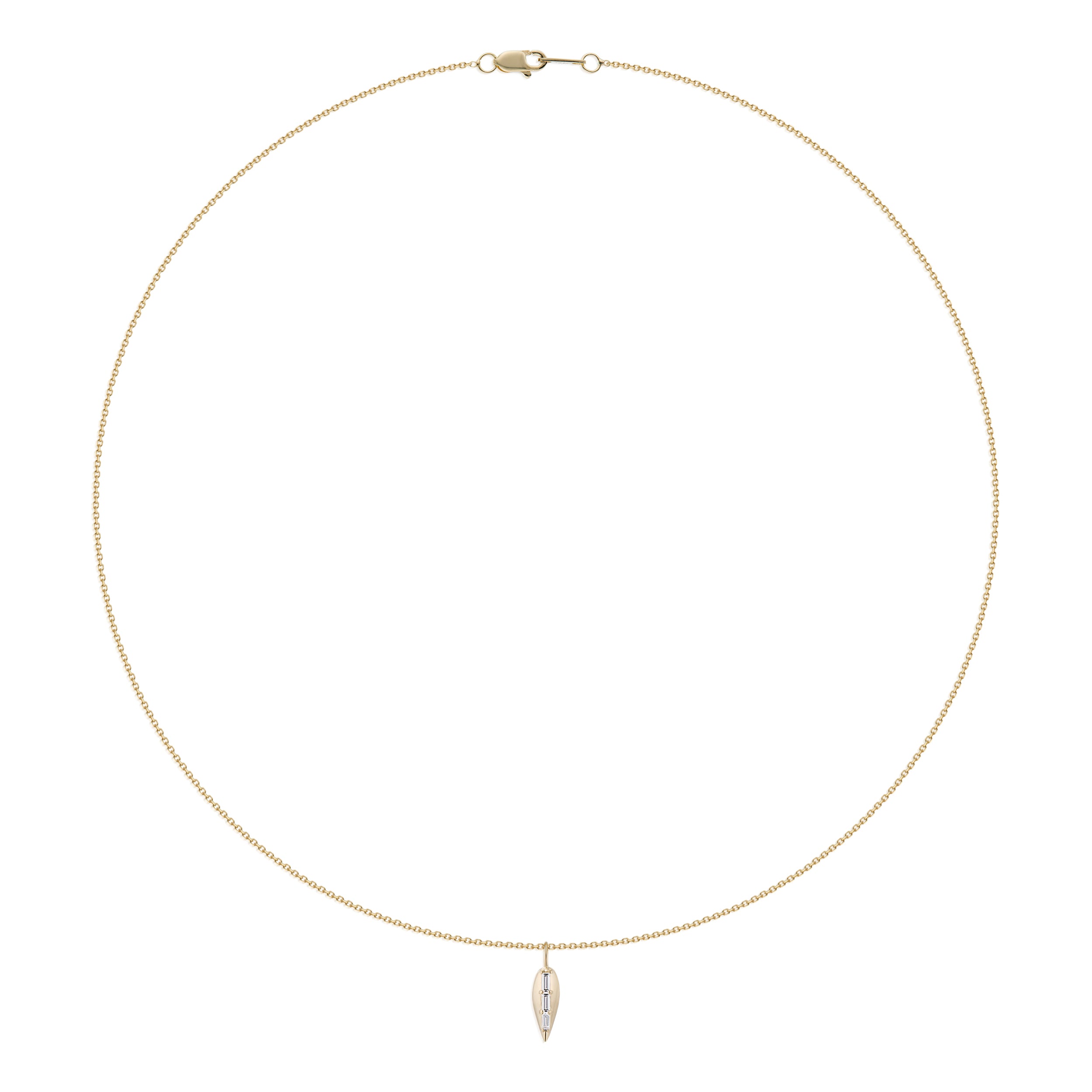 Vale Jewelry Swoop Baguette Cut Diamond Necklace