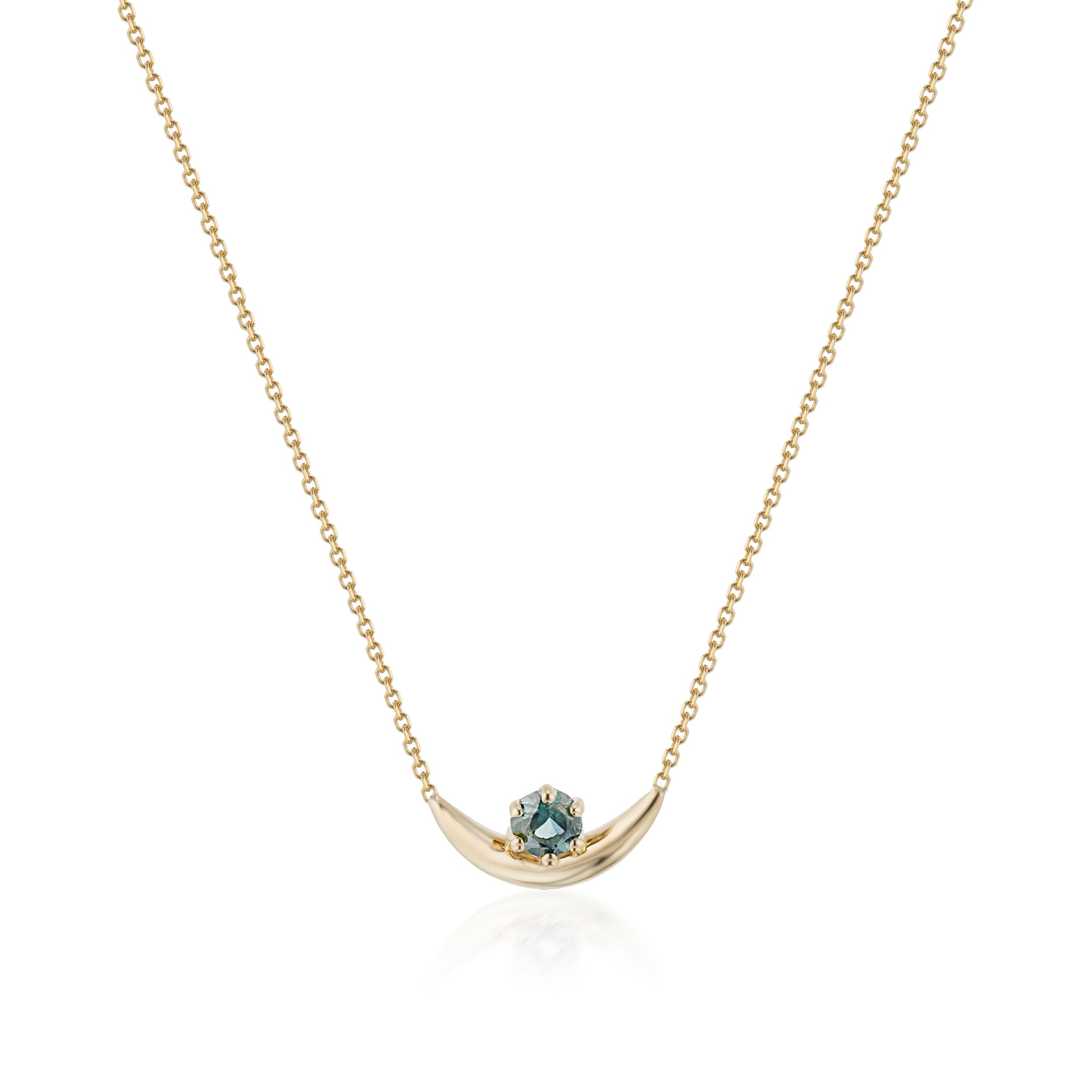 Vale Jewelry Swoop Pendant With Round Sapphire