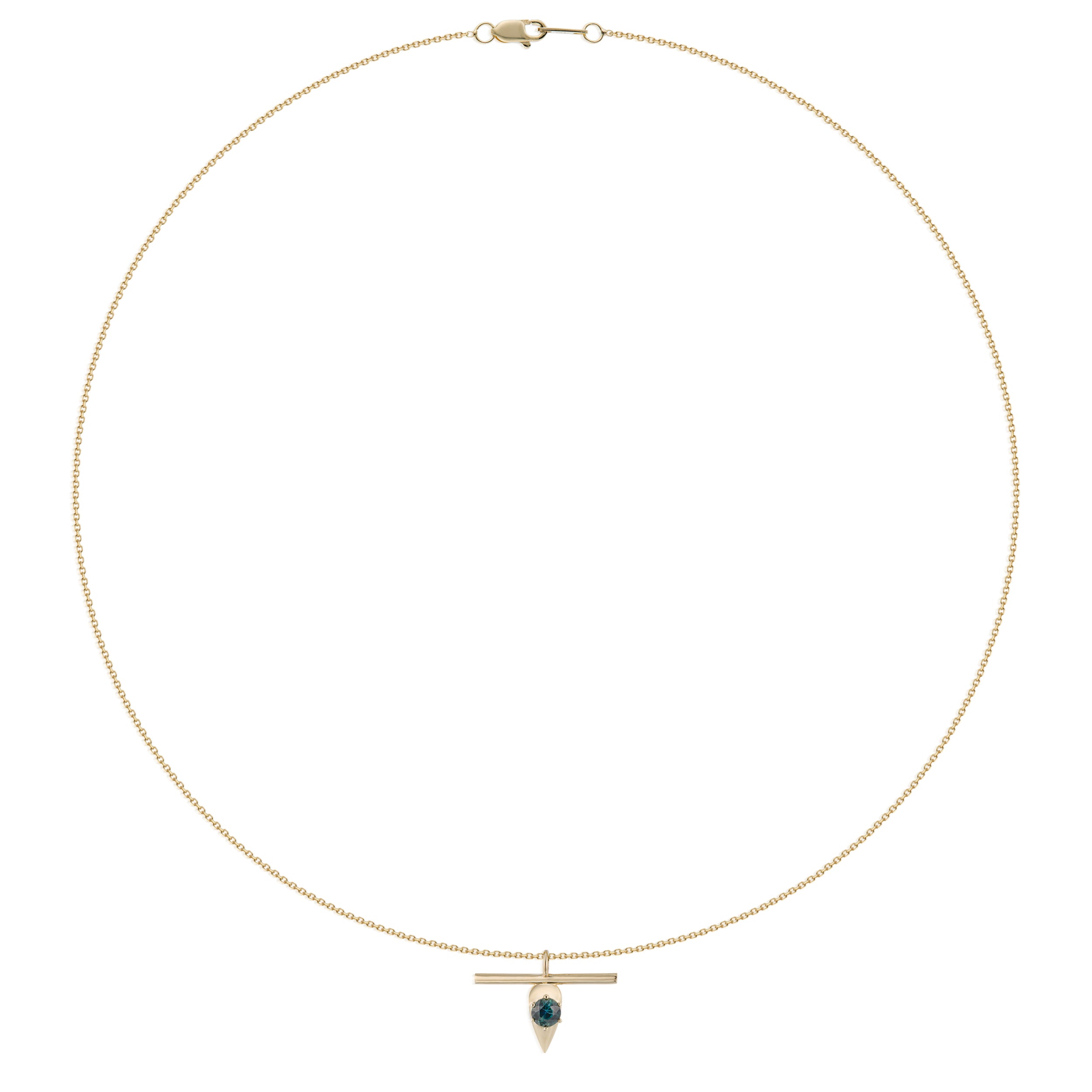 Vale Jewelry Swoop T-Bar Sapphire Necklace