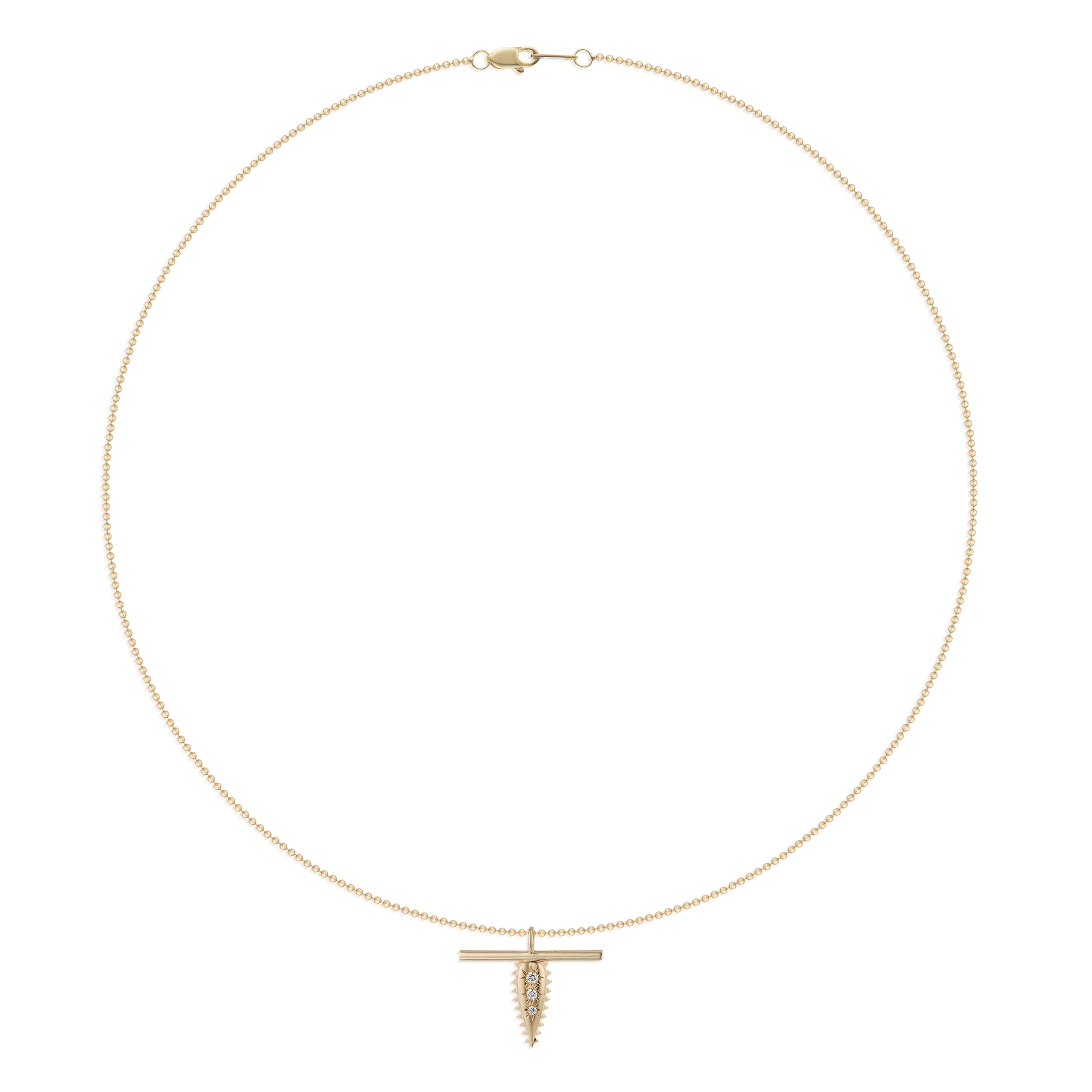 Vale Jewelry Swoop T-Bar Star-Set Diamond Necklace