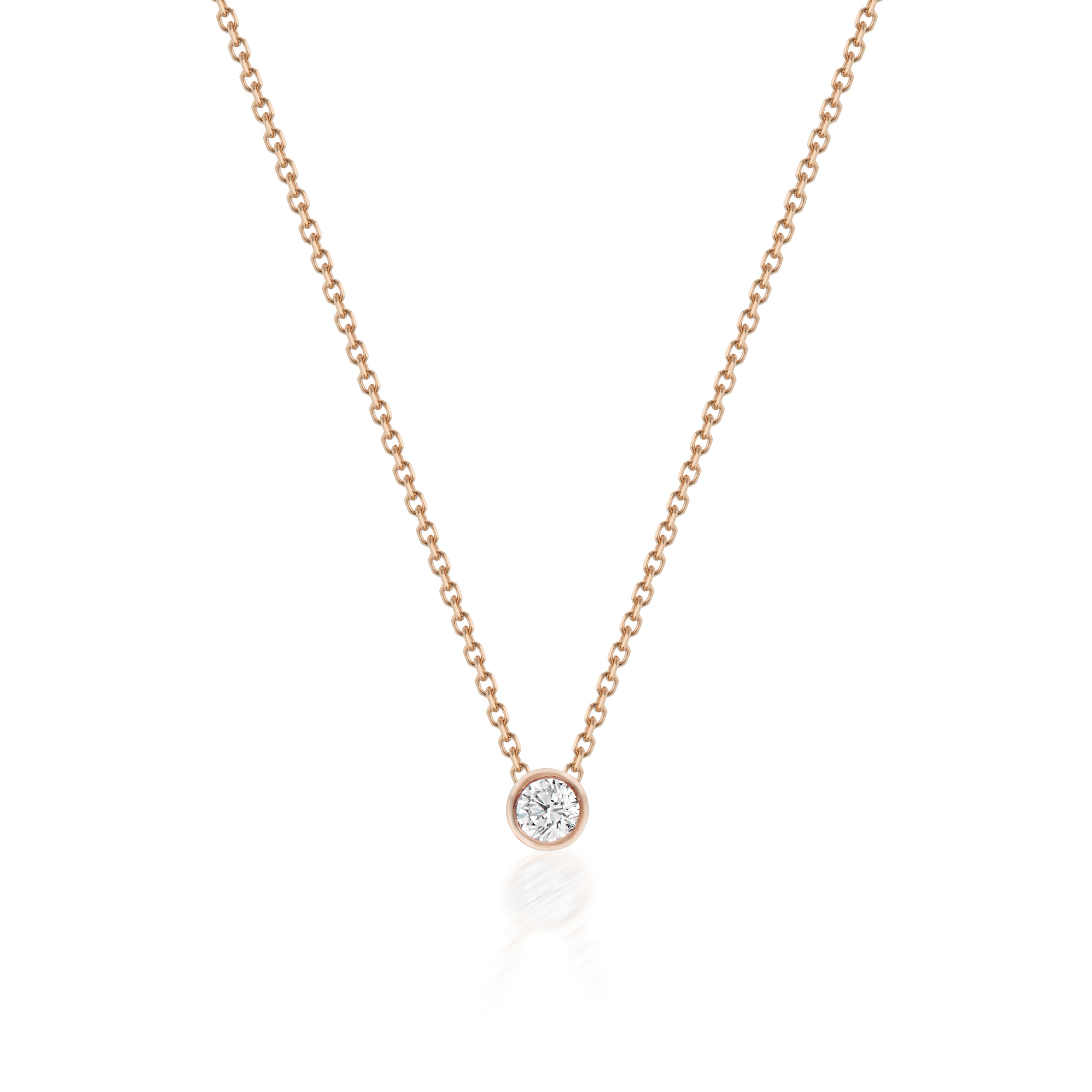 Vale Jewelry Barely There Diamond Necklace Rose Gold Closeup