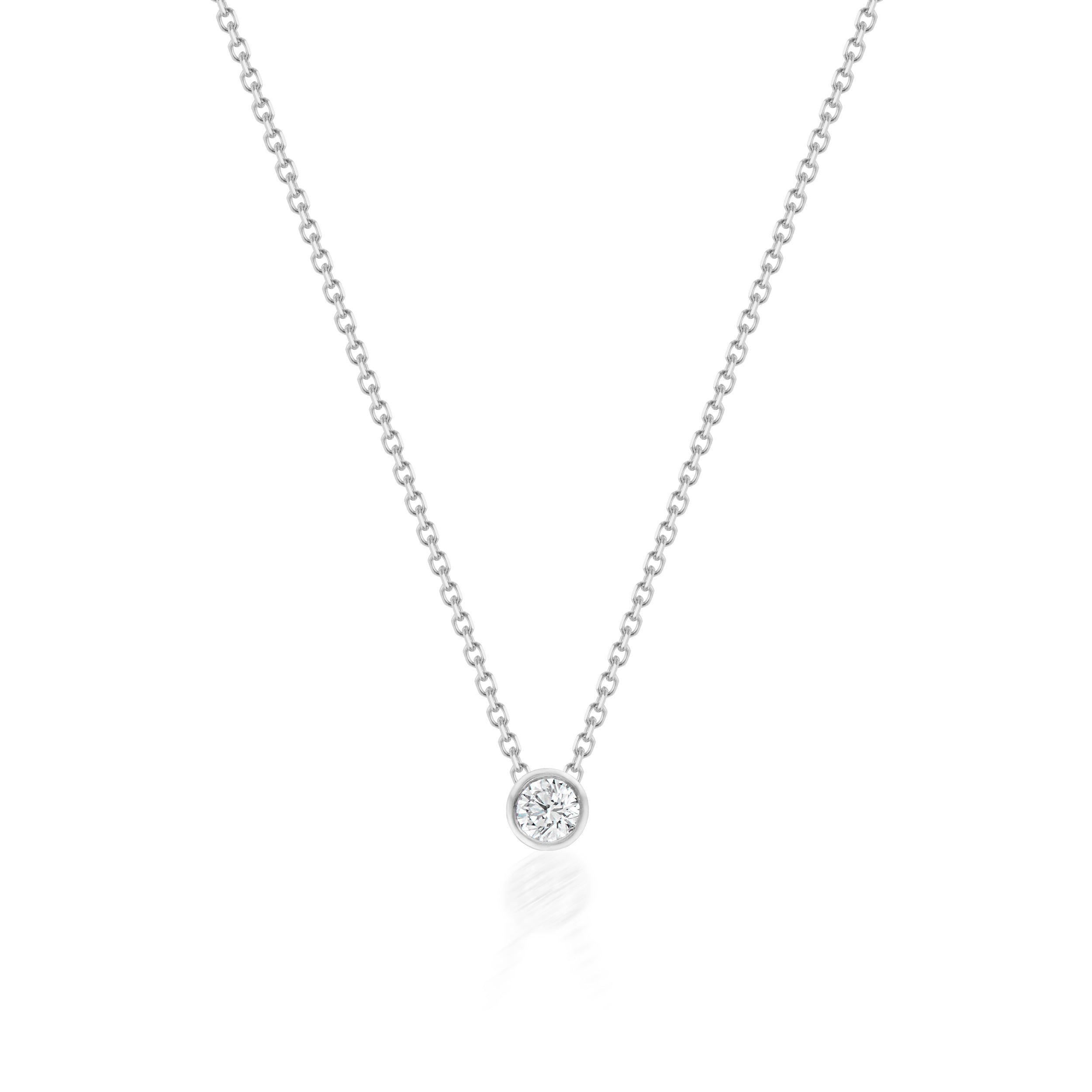 Vale Jewelry Barely There Diamond Necklace White Gold Closeup