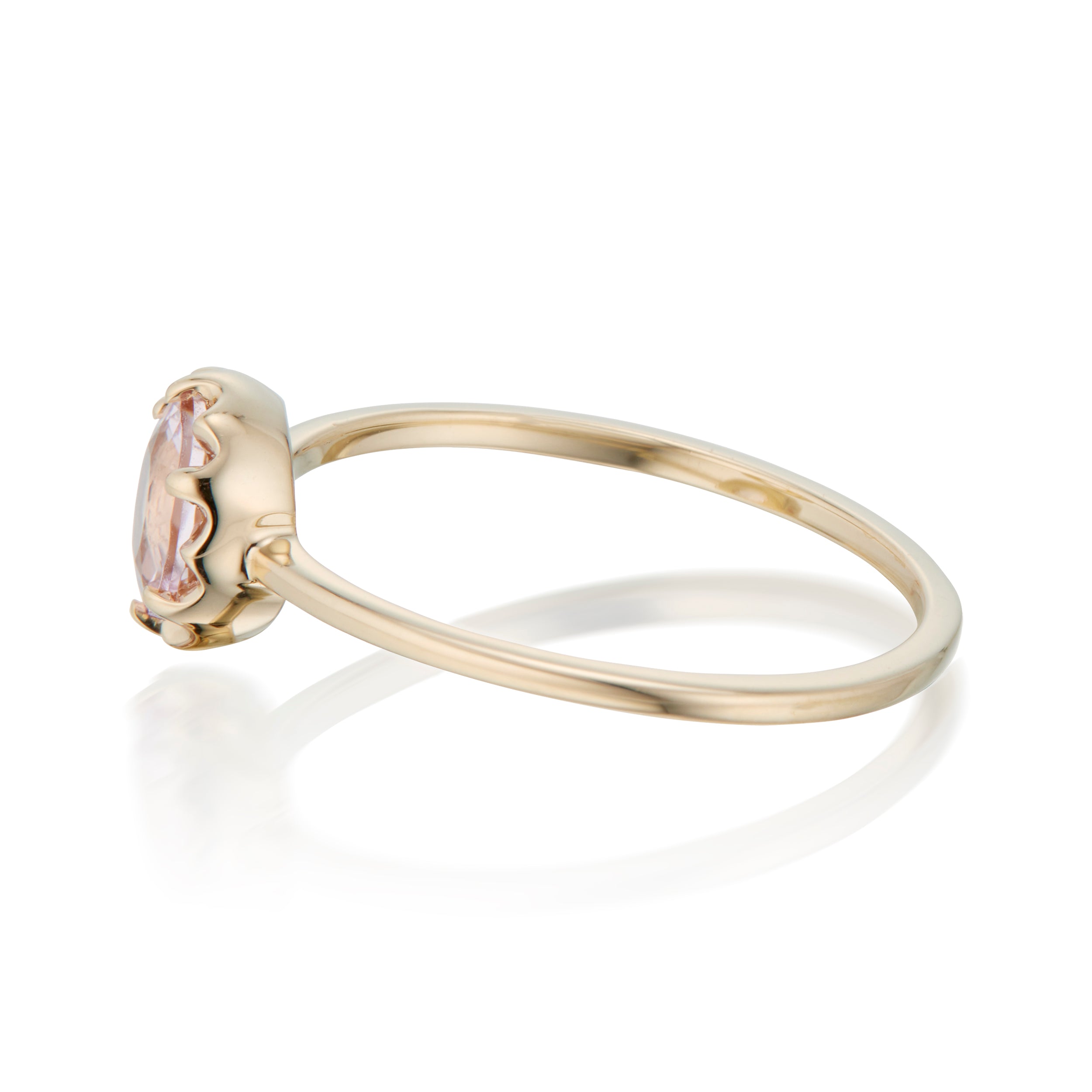 Vale Jewelry Desert Flower Ring with Morganite in Yellow Gold Side View
