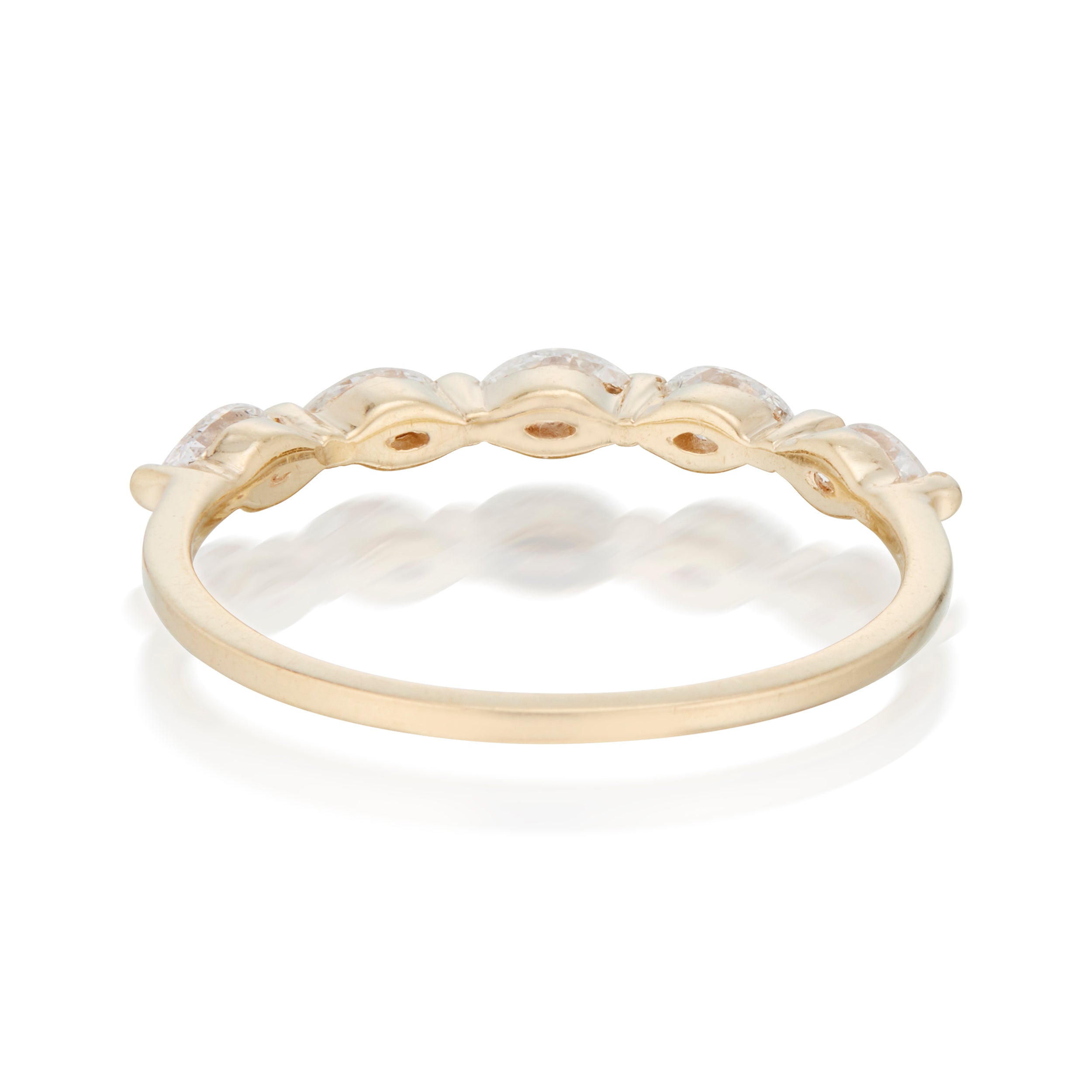 Vale Jewelry Emma Marquise Diamond Ring in Yellow Gold Back View