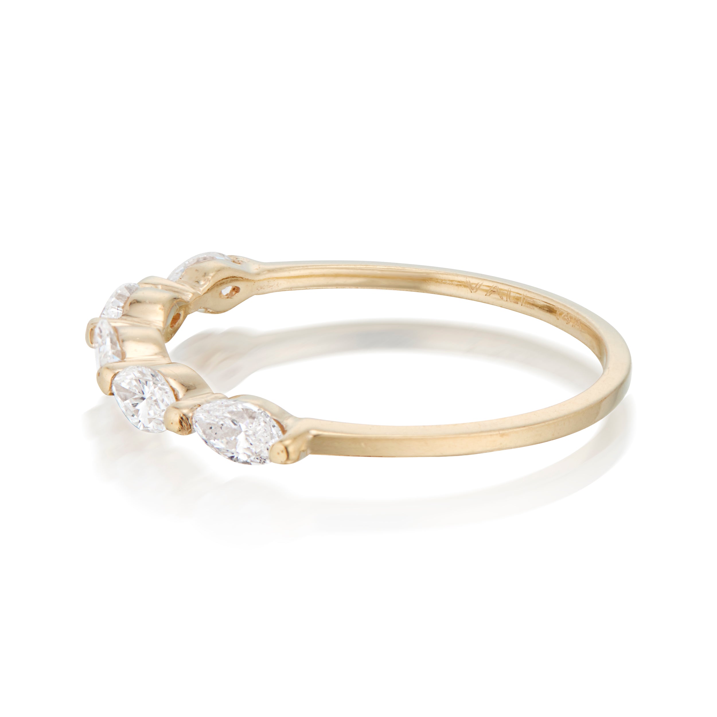 Vale Jewelry Emma Marquise Diamond Ring in Yellow Gold Side View