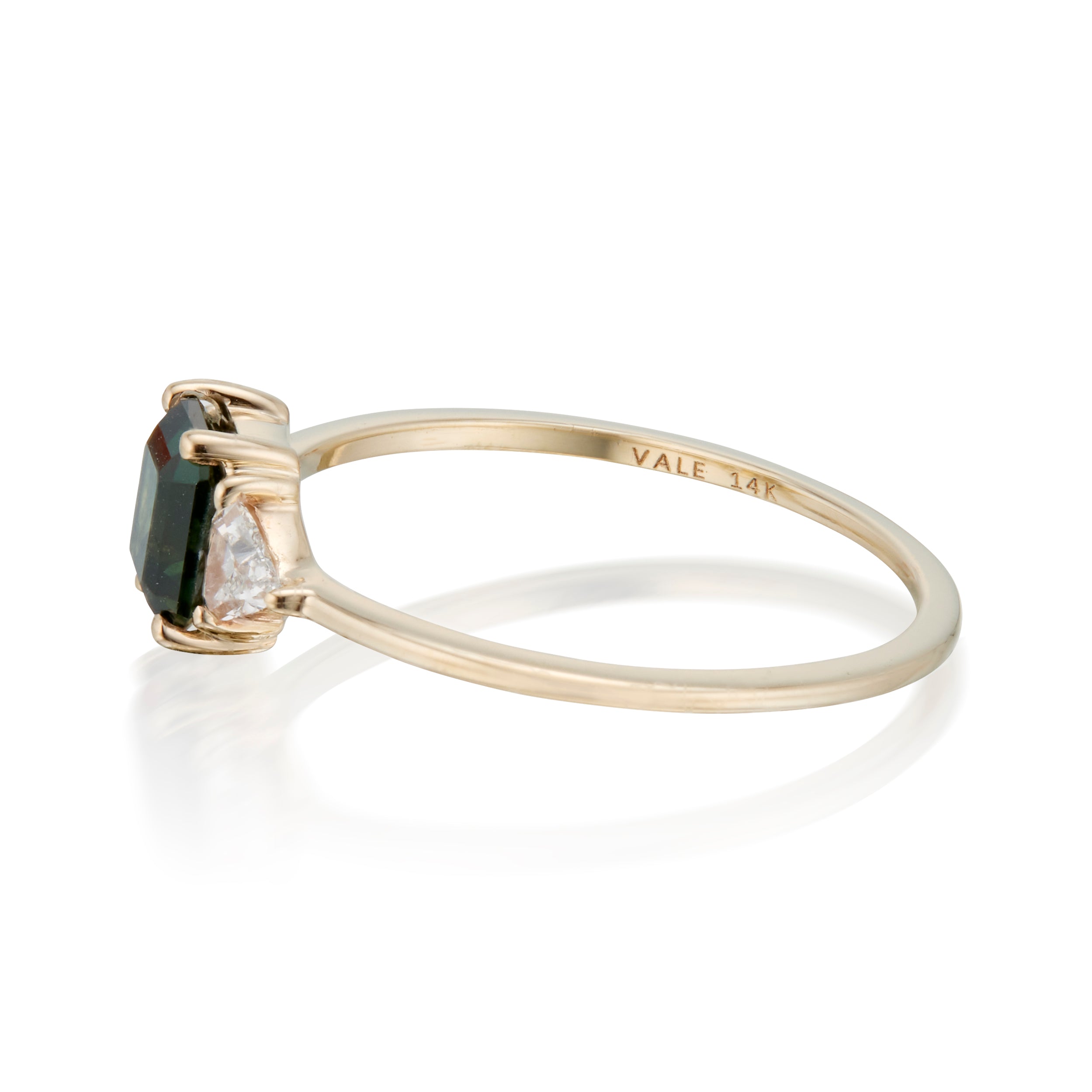 Vale Jewelry Icaria Ring with Sapphire in Yellow Gold Side View