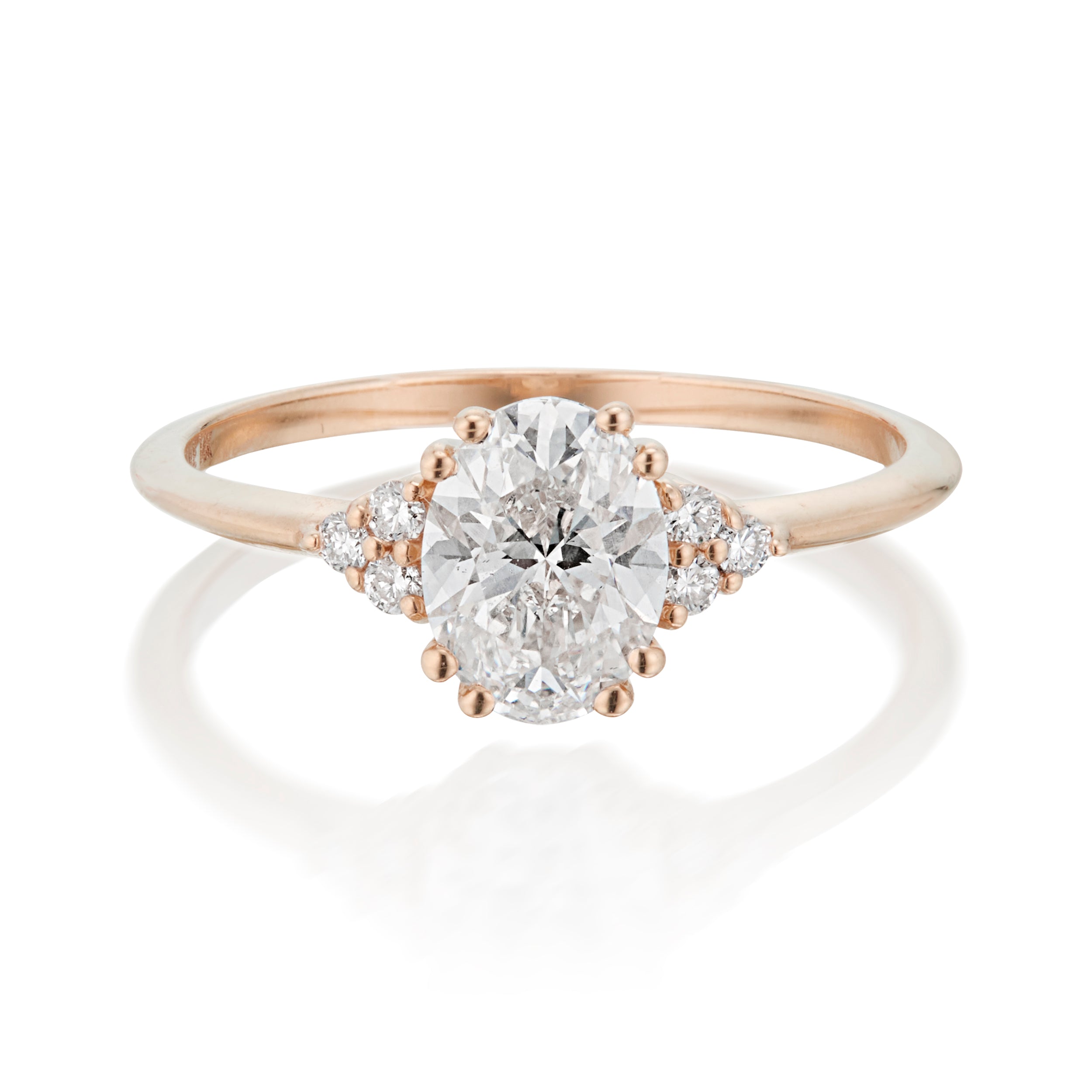 Vale Jewelry Juno Diamond Ring in Rose Gold Front View