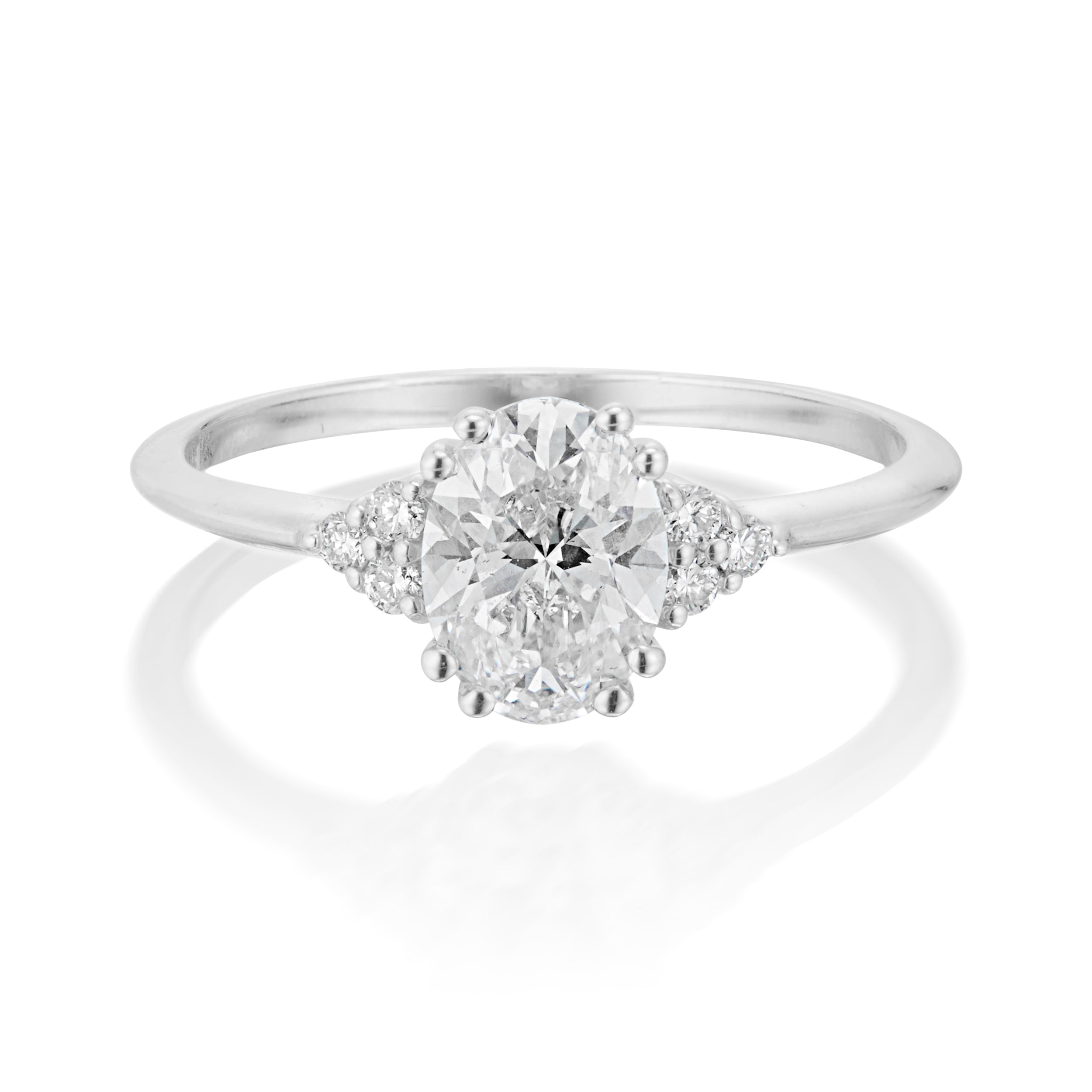 Vale Jewelry Juno Diamond Ring in White Gold Front View