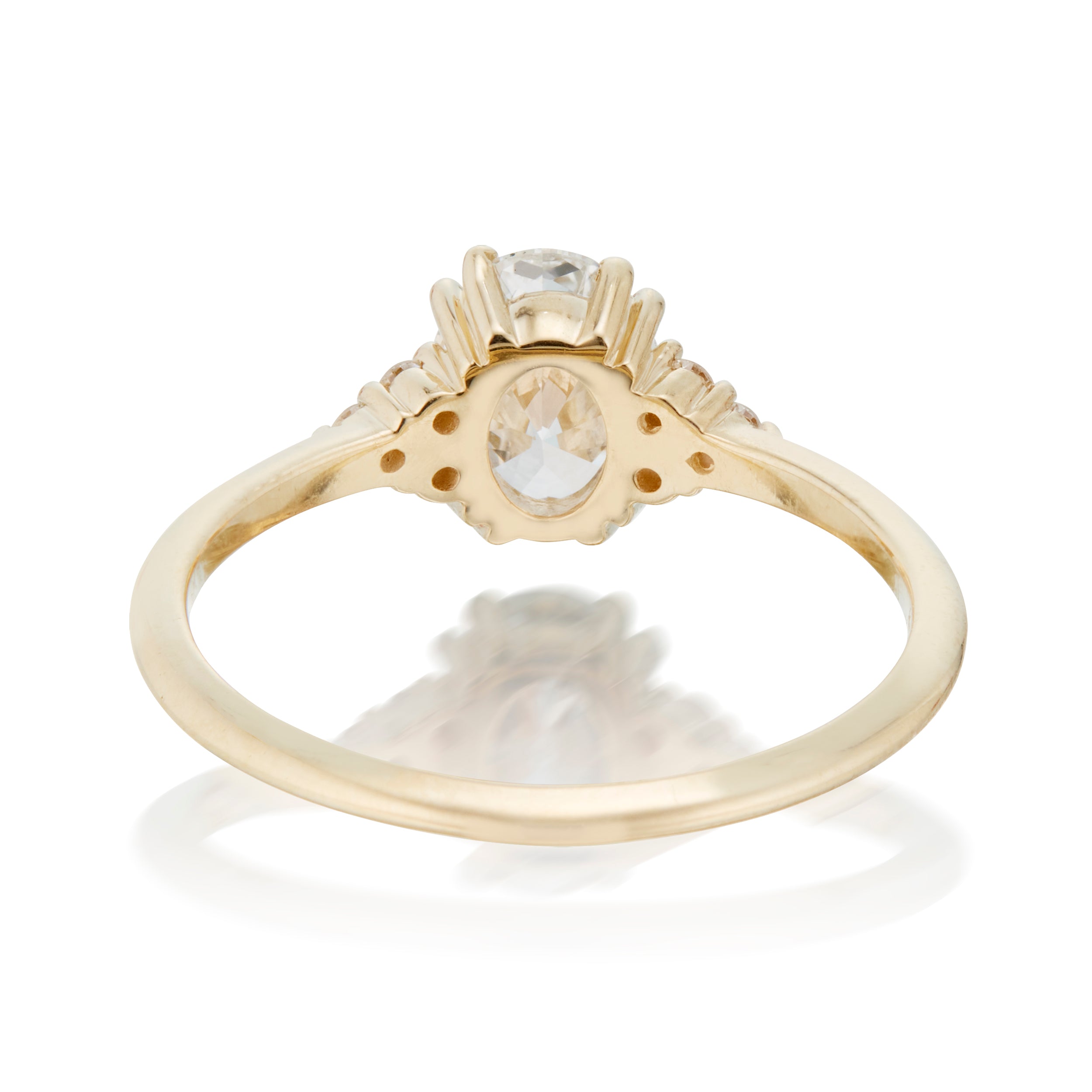 Vale Jewelry Juno Diamond Ring in Yellow Gold Back View