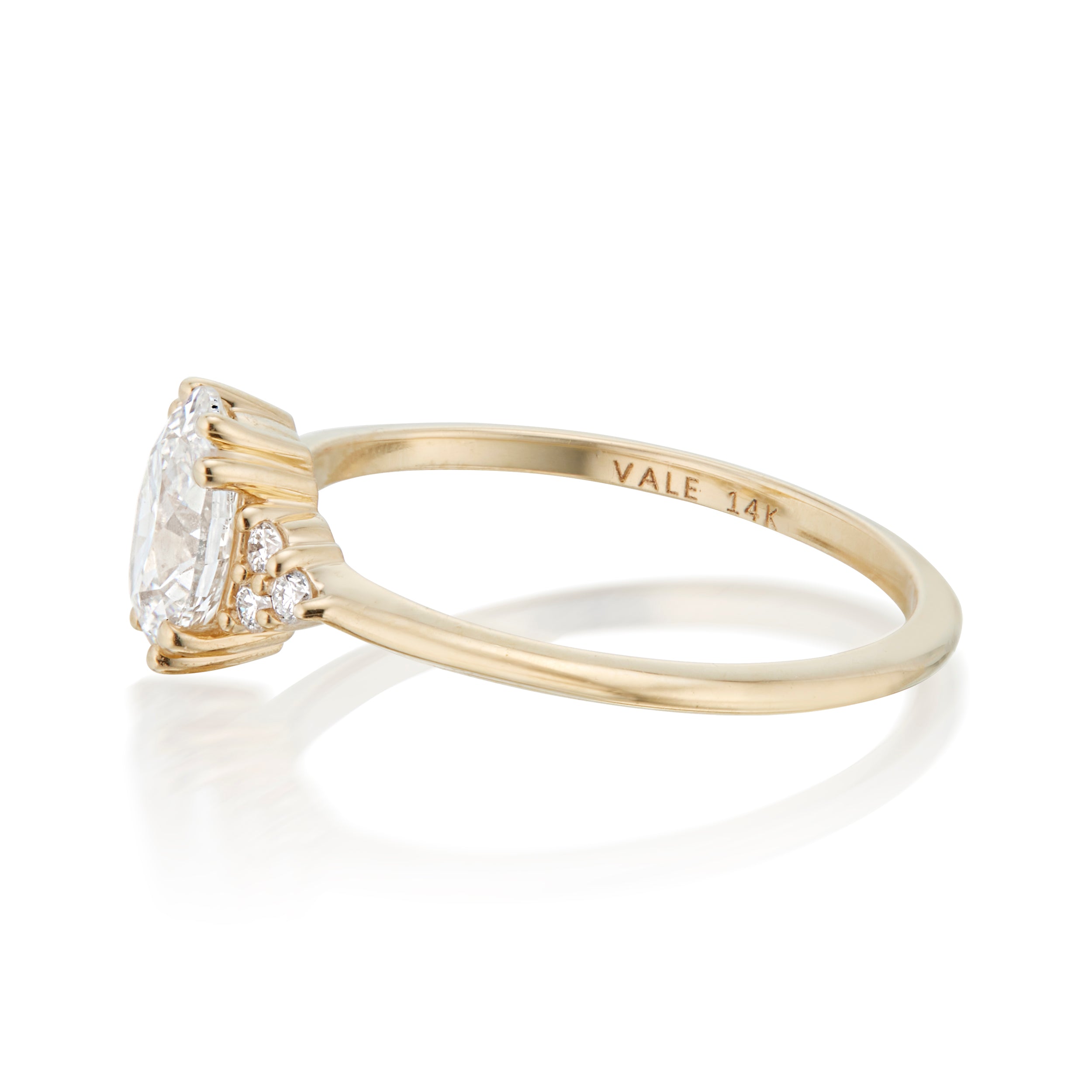 Vale Jewelry Juno Diamond Ring in Yellow Gold Side View