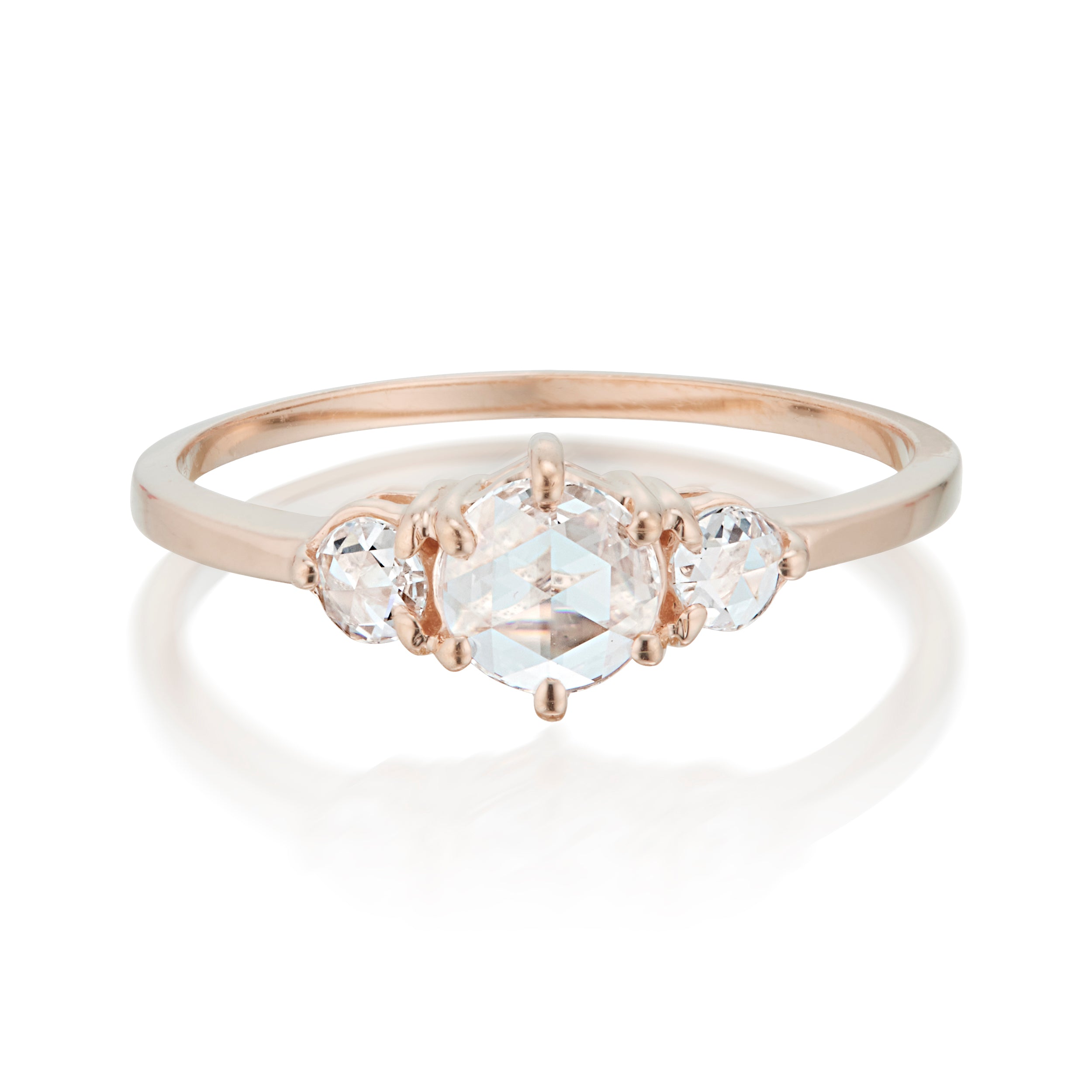 Large Tidals Ring with White Rose Cut Diamonds