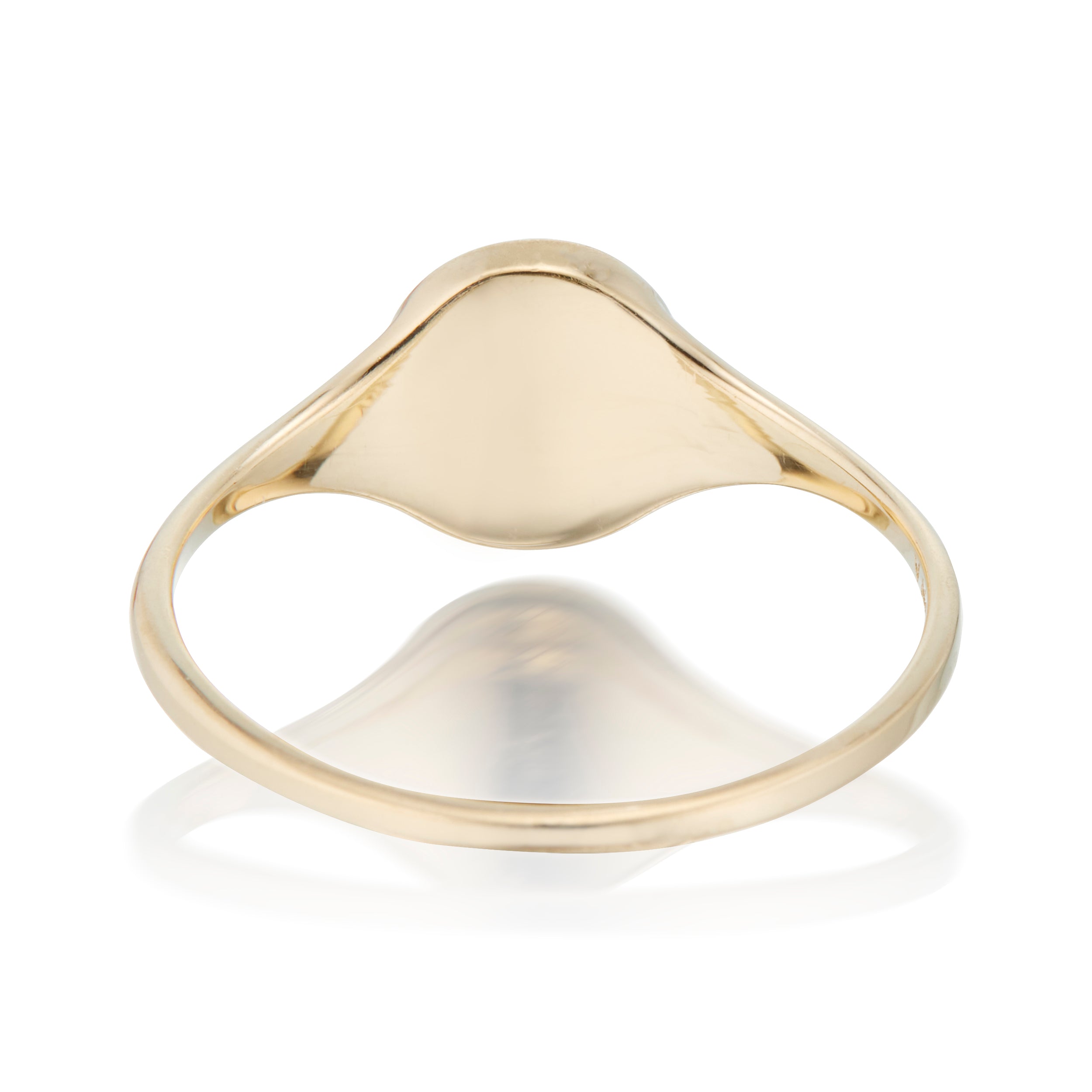 Vale Jewelry Skinny Signet Ring in Yellow Gold Back View