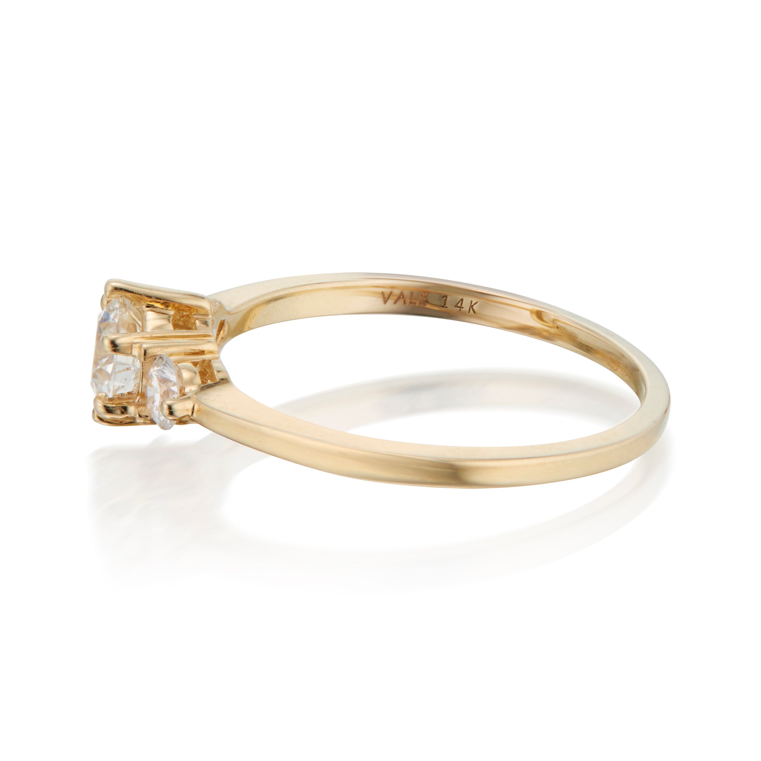 Tidals Ring with White Brilliant Cut Diamonds in Yellow Gold Side View