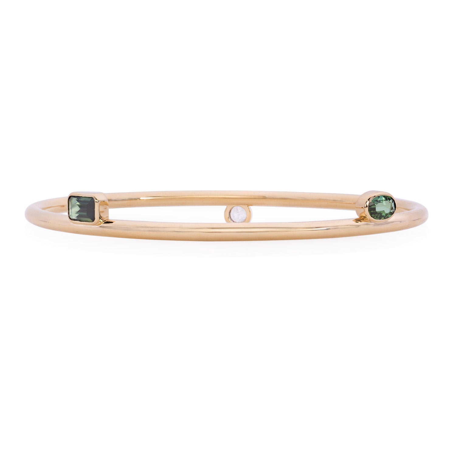 Vale Jewelry Satellite Bangle With Sapphire & Diamond in Yellow Gold