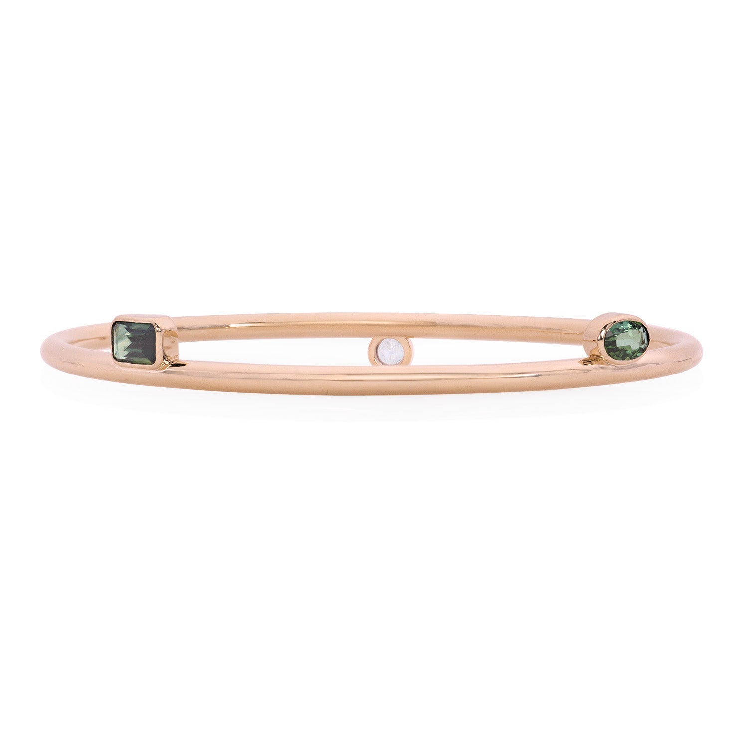 Vale Jewelry Satellite Bangle With Sapphire & Diamond in Rose Gold