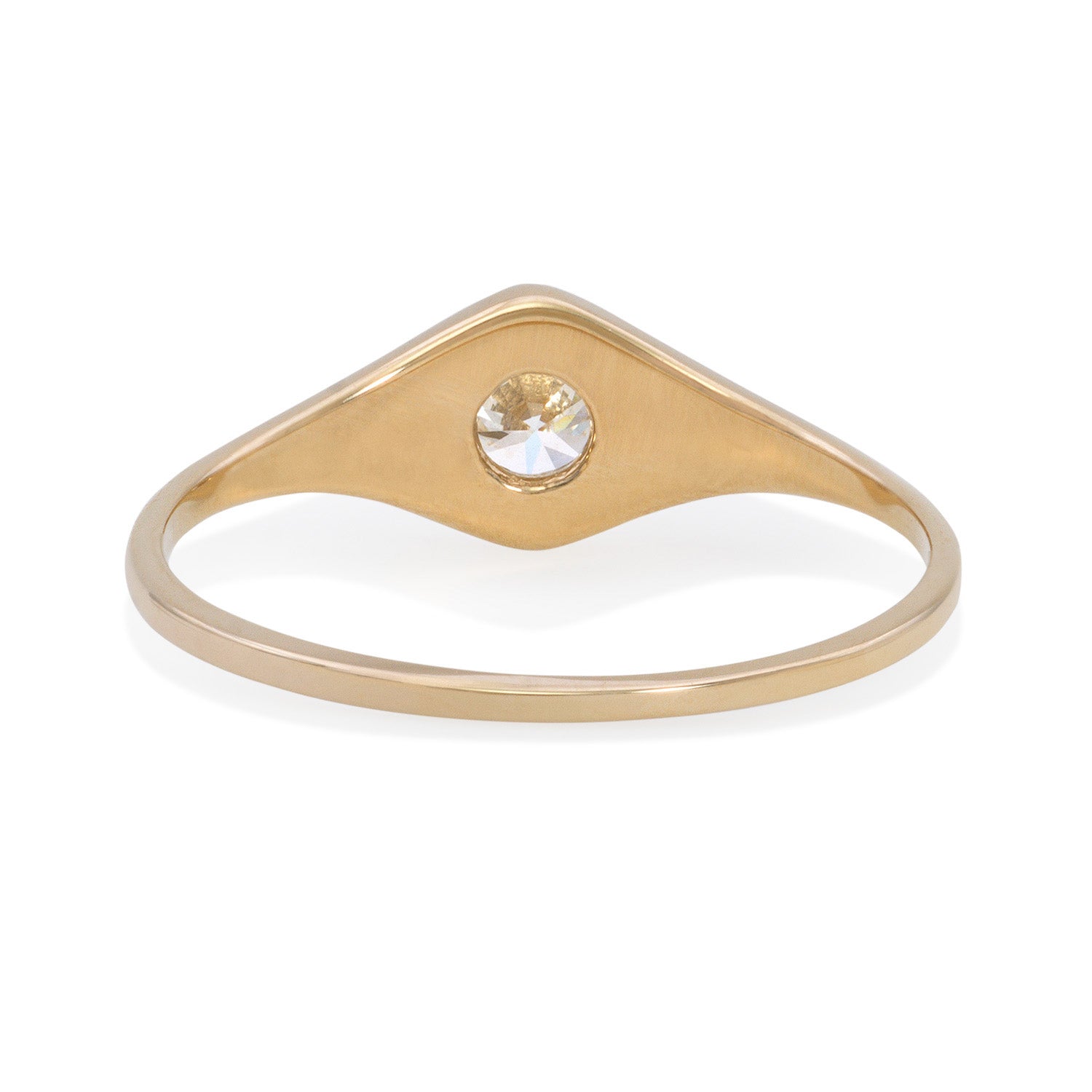 Vale Jewelry Billie Ring with White Diamond in Yellow Gold Back View