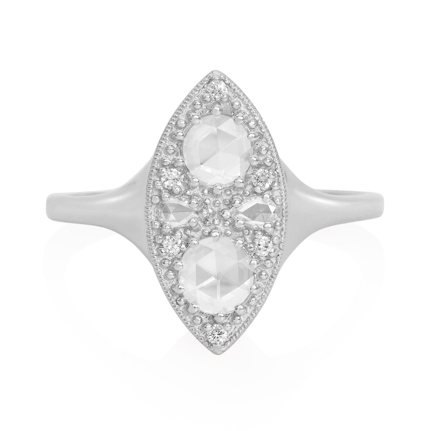 Vale Jewelry Aline Ring White Gold Front View