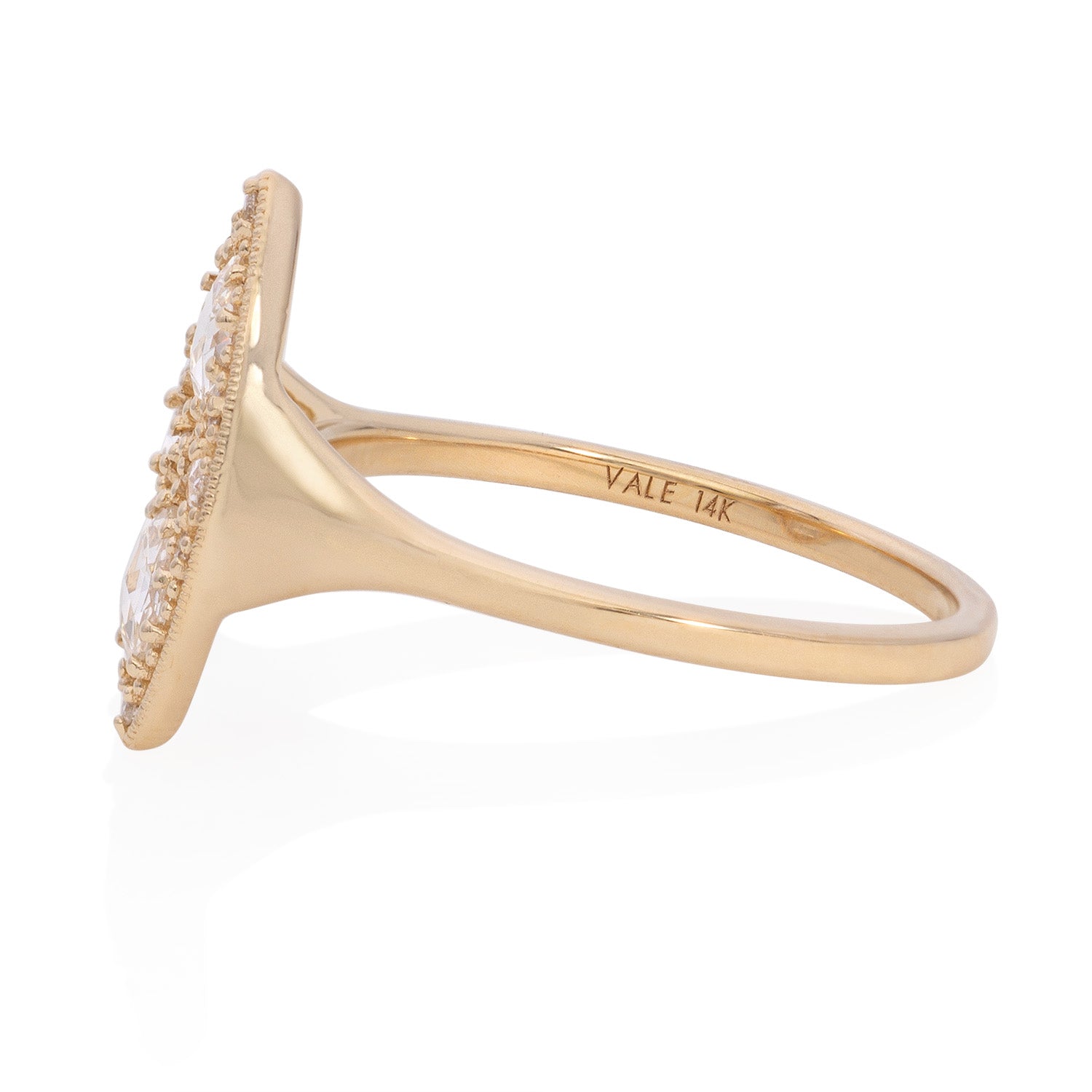 Vale Jewelry Aline Ring Yellow Gold Side View