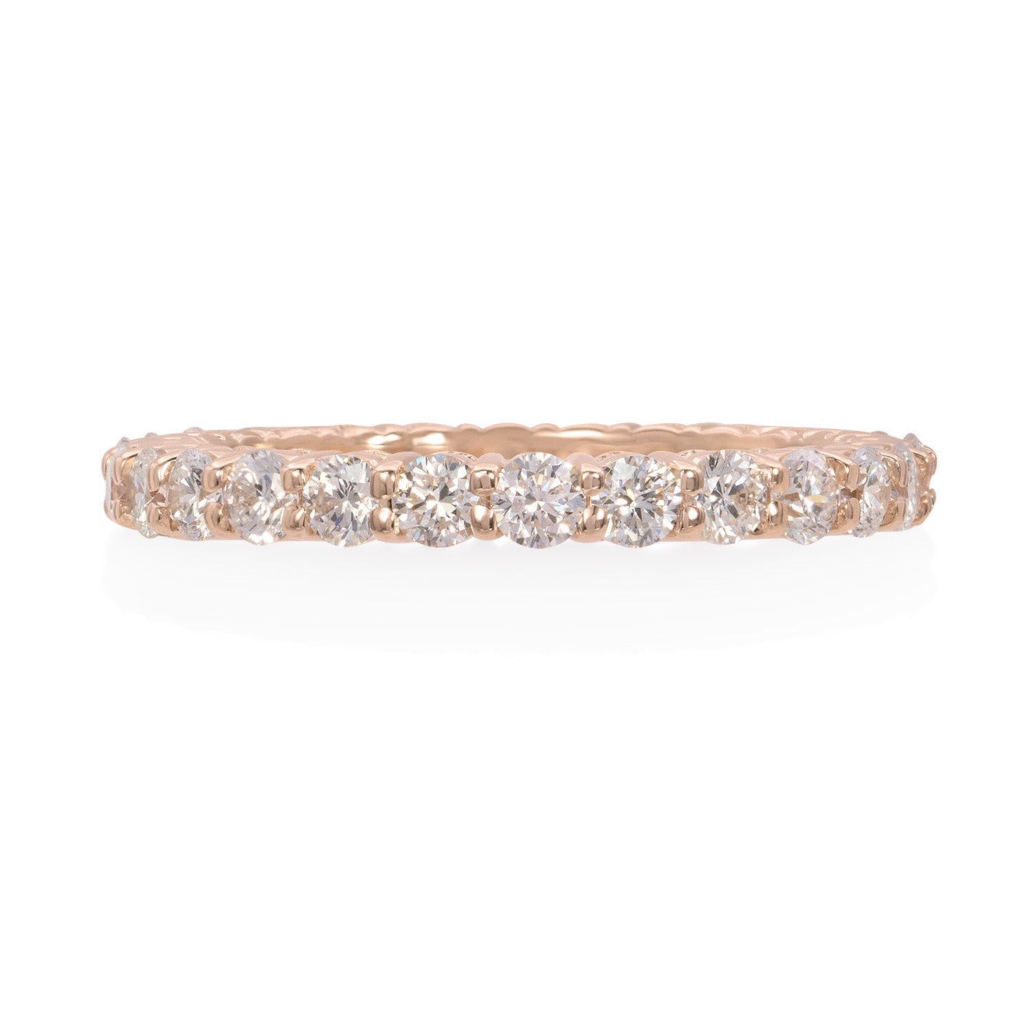 Vale Jewelry Allie Eternity Band with Round Brilliant Cut White Diamonds in 14 Karat Rose Gold