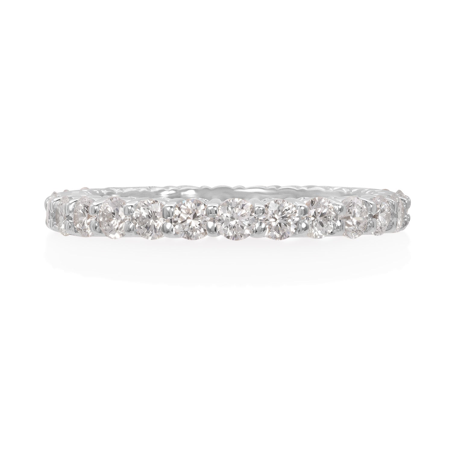 Vale Jewelry Allie Eternity Band with Round Brilliant Cut White Diamonds in 14 Karat White Gold