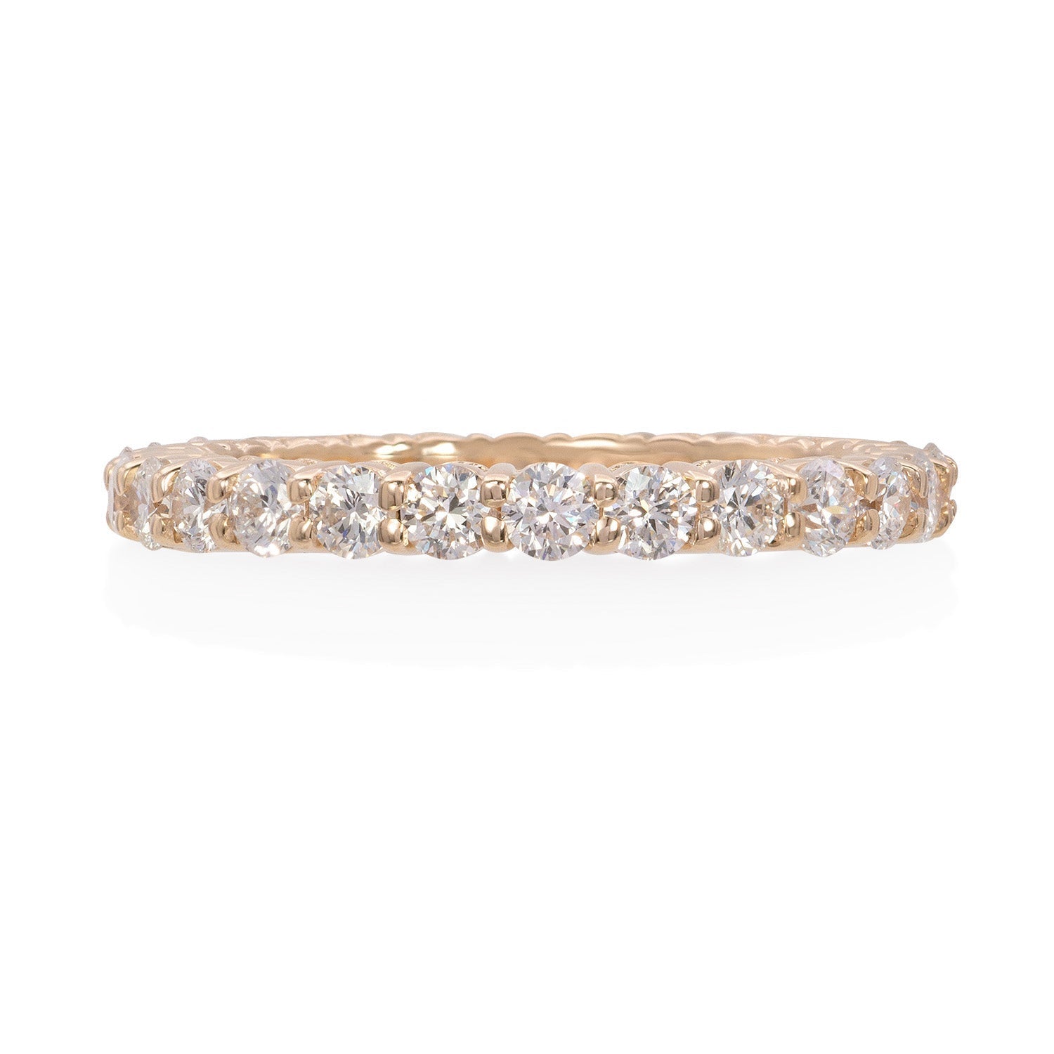Vale Jewelry Allie Eternity Band with Round Brilliant Cut White Diamonds in 14 Karat Yellow Gold