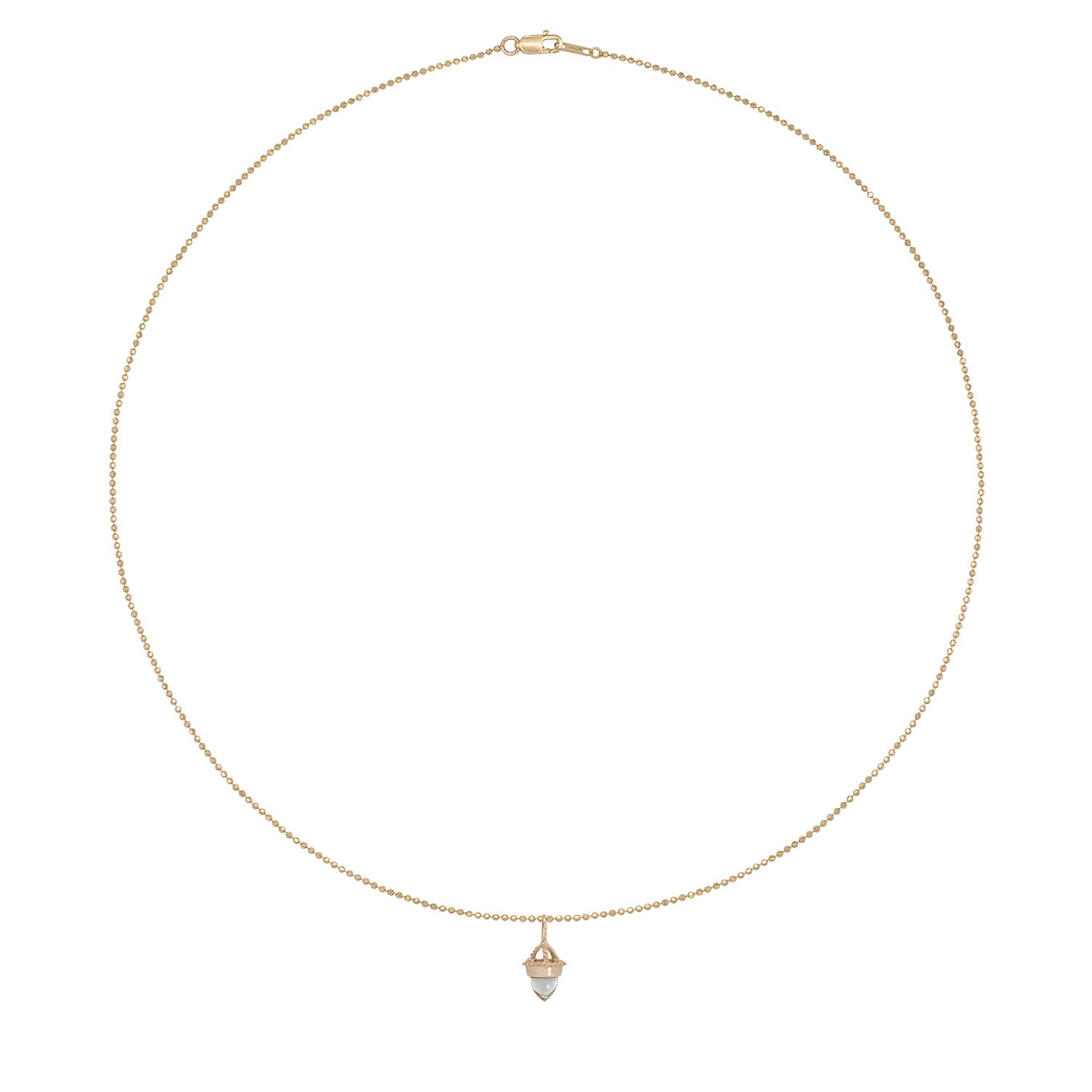 Vale Jewelry Amphora Amulet with Prasiolite on Faceted Bead Chain in 14 Karat Yellow Gold Full Circle