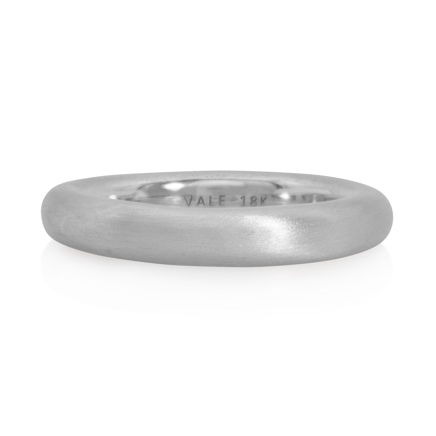 Vale Jewelry Barrel Ring Satin Polish White Gold