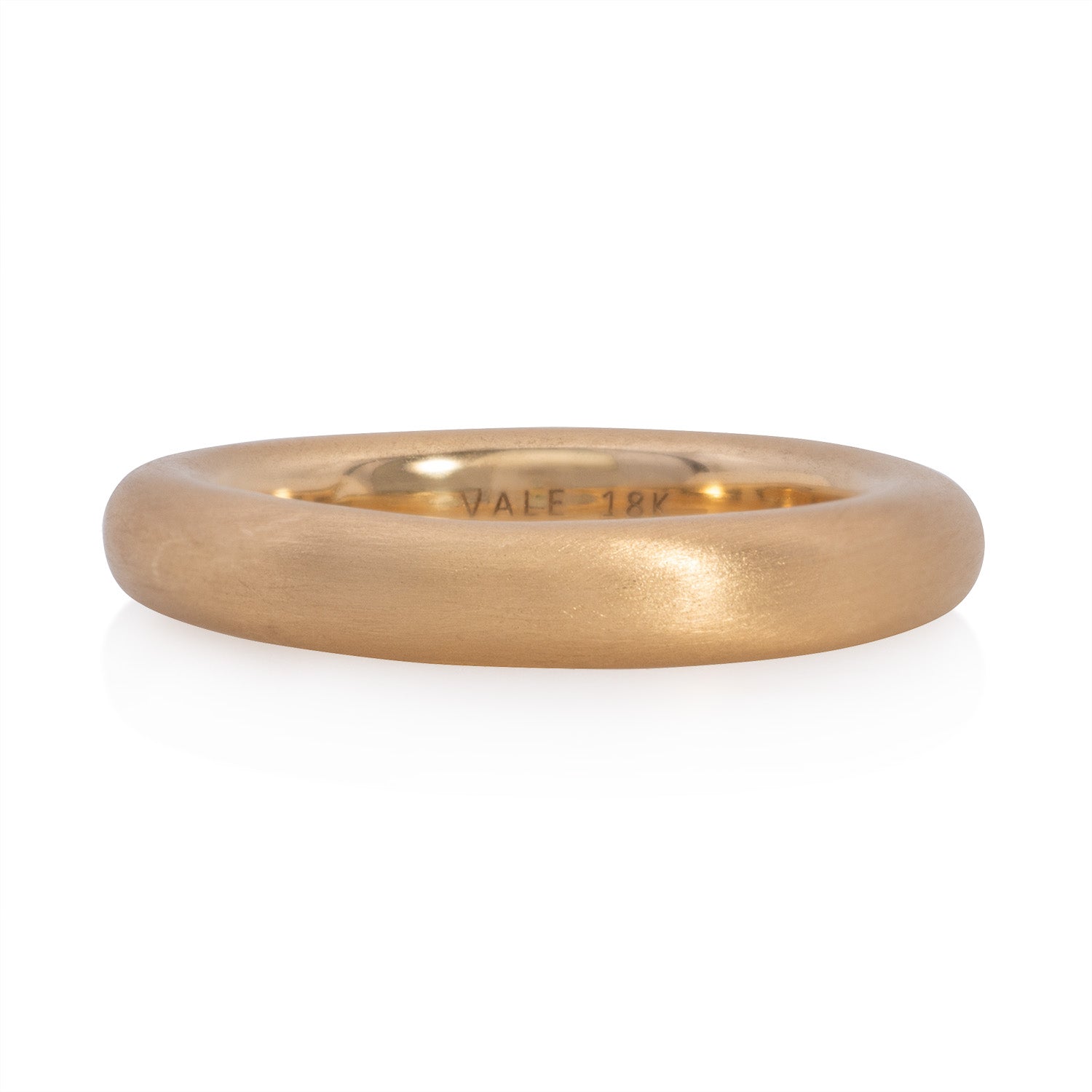 Vale Jewelry Barrel Ring Satin Polish Yellow Gold