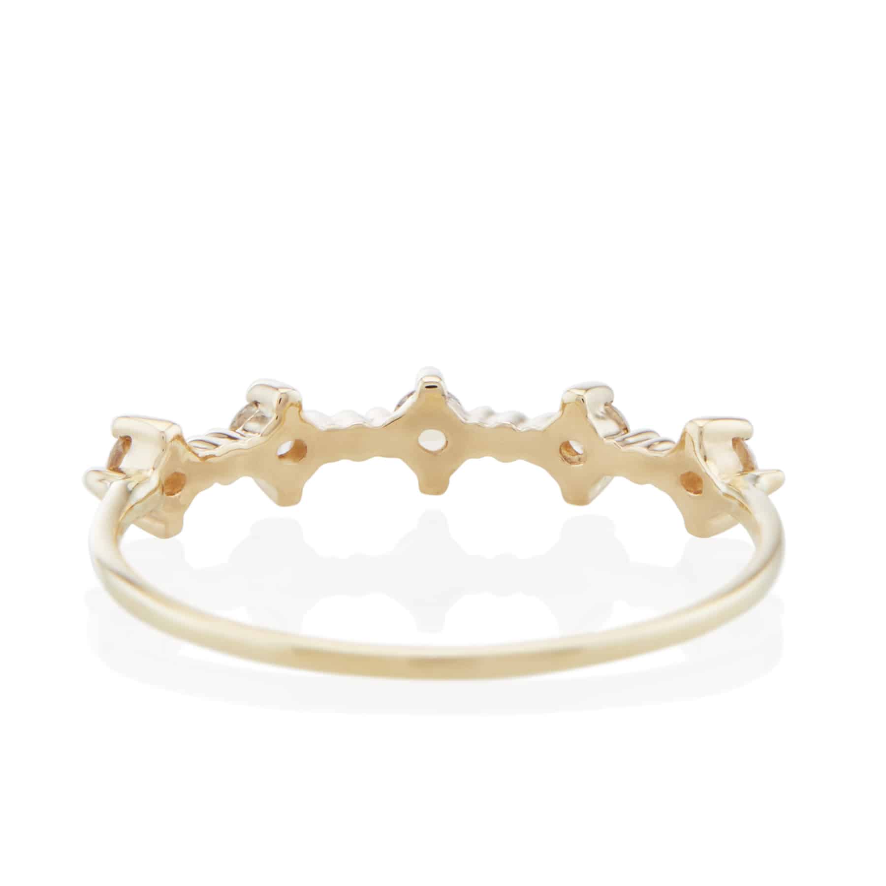 Vale Jewelry Celeste Ring with Champagne Diamonds in 14 Karat Yellow Gold Back View