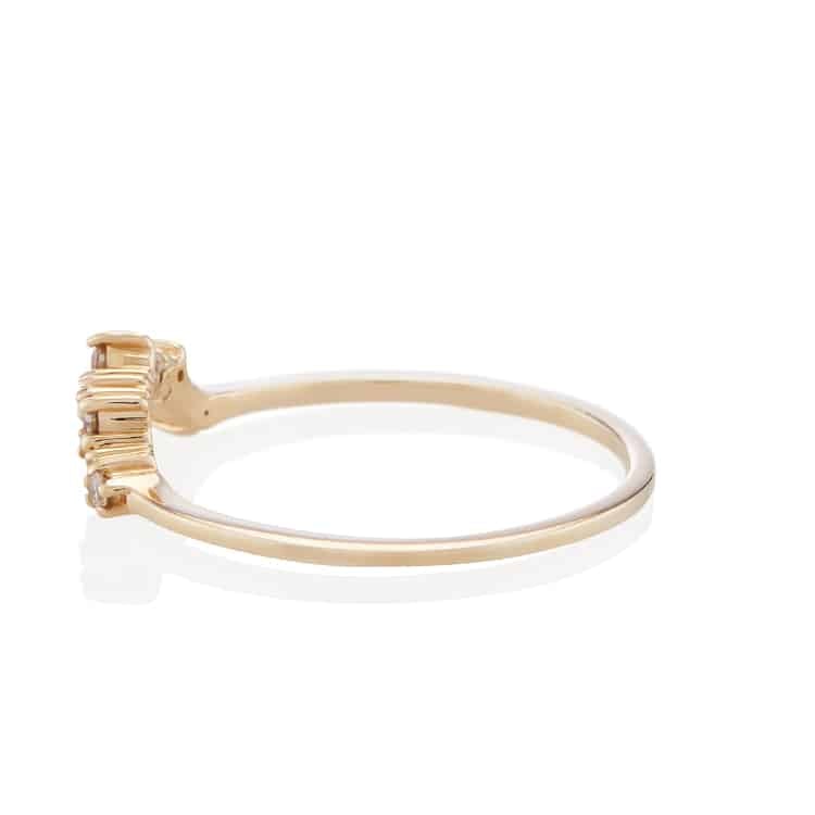 Vale Jewelry Chantilly Ring with Champagne Diamonds in 14 Karat Yellow Gold Side View