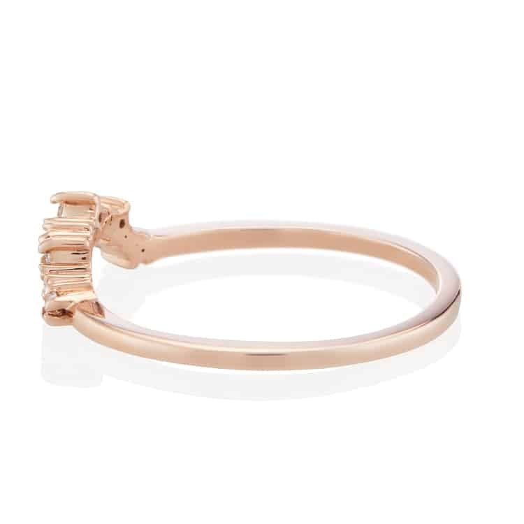 Vale Jewelry Chantilly Ring with White Diamonds in 14 Karat Rose Gold Side View