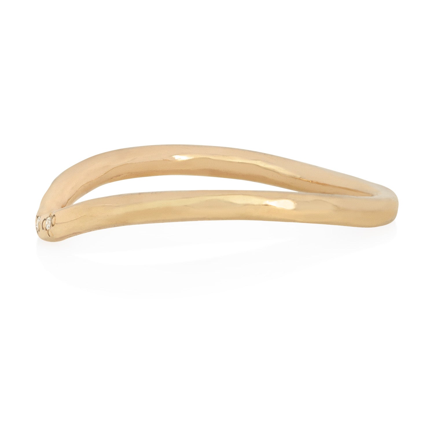 Vale Jewelry Clio Contour Ring in Yellow Gold with White Diamonds Side View