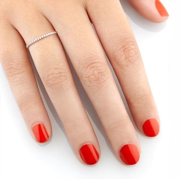 Vale Jewelry Cut Down Pave Ring with White Diamonds in 14 Karat White Gold Hand View