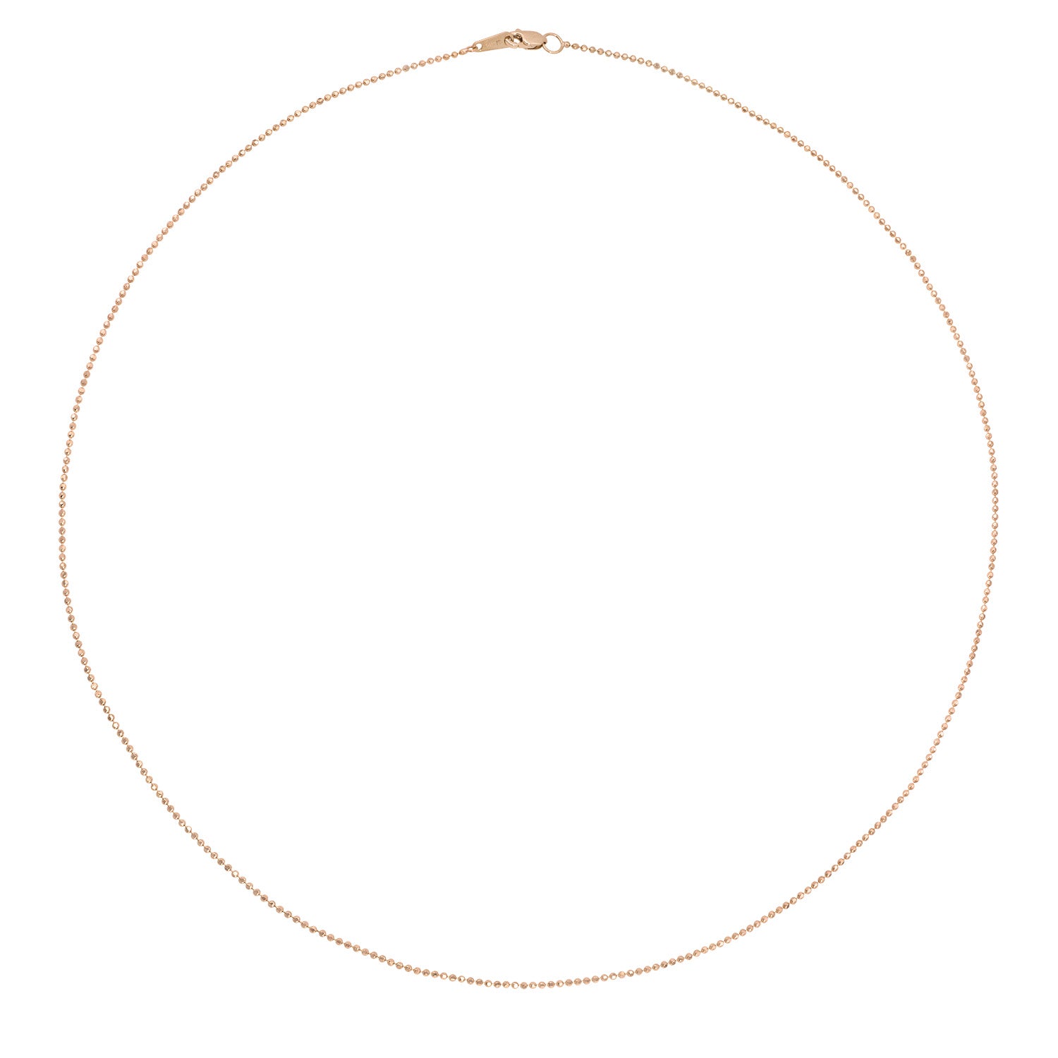 Vale Jewelry Faceted Bead Chain Necklace in 14 Karat Rose Gold Full Circle