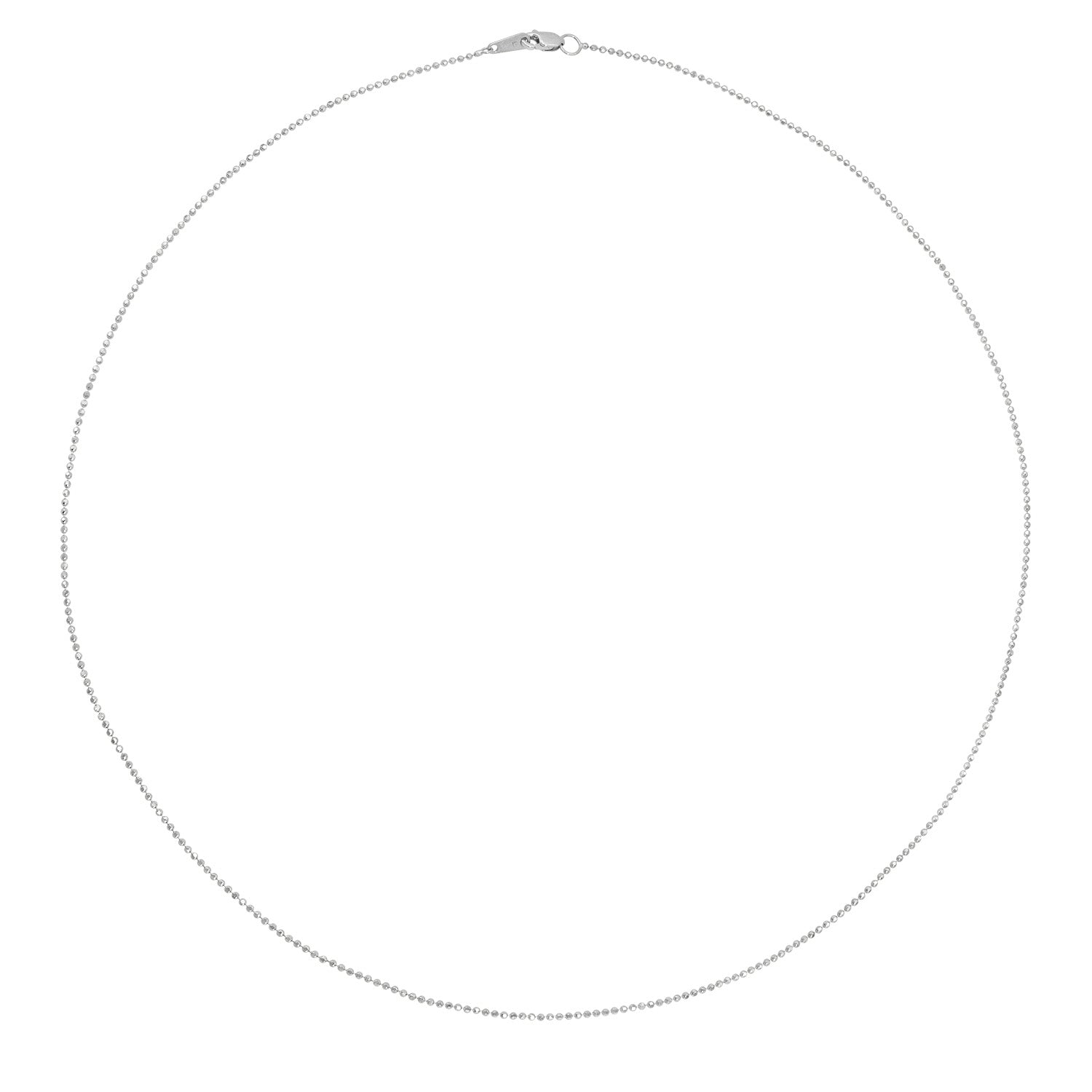 Vale Jewelry Faceted Bead Chain Necklace in 14 Karat White Gold Full Circle