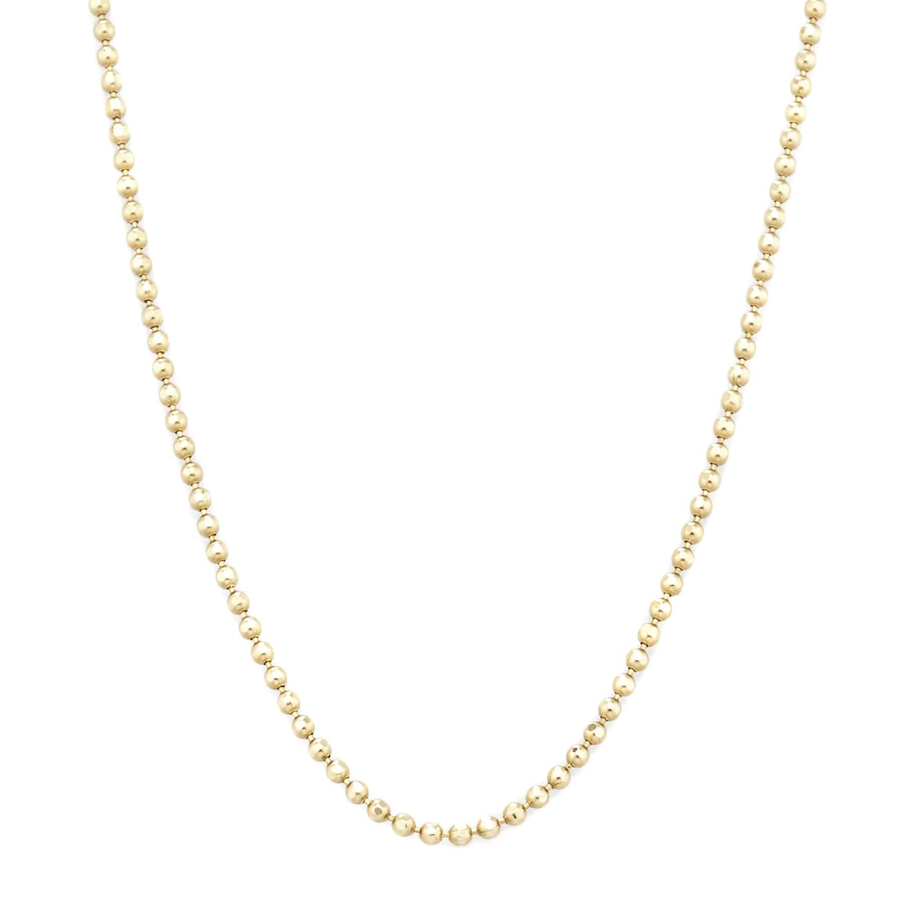 Vale Jewelry Faceted Bead Chain Necklace in 14 Karat Yellow Gold Close Up