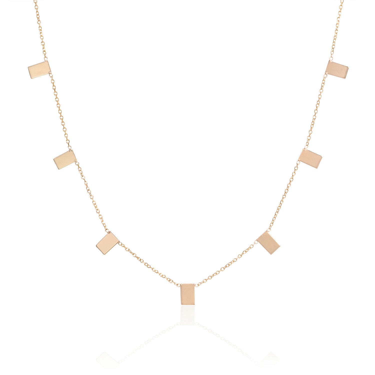 Vale Jewelry Flat Keys Necklace in 14 Karat Rose Gold Close Up