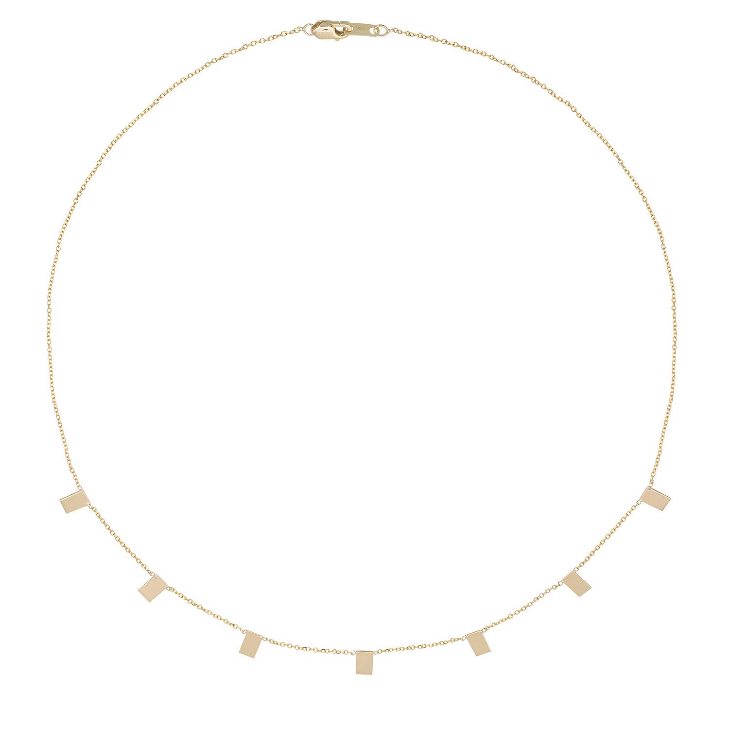 Vale Jewelry Flat Keys Necklace in 14 Karat Yellow Gold Close Up