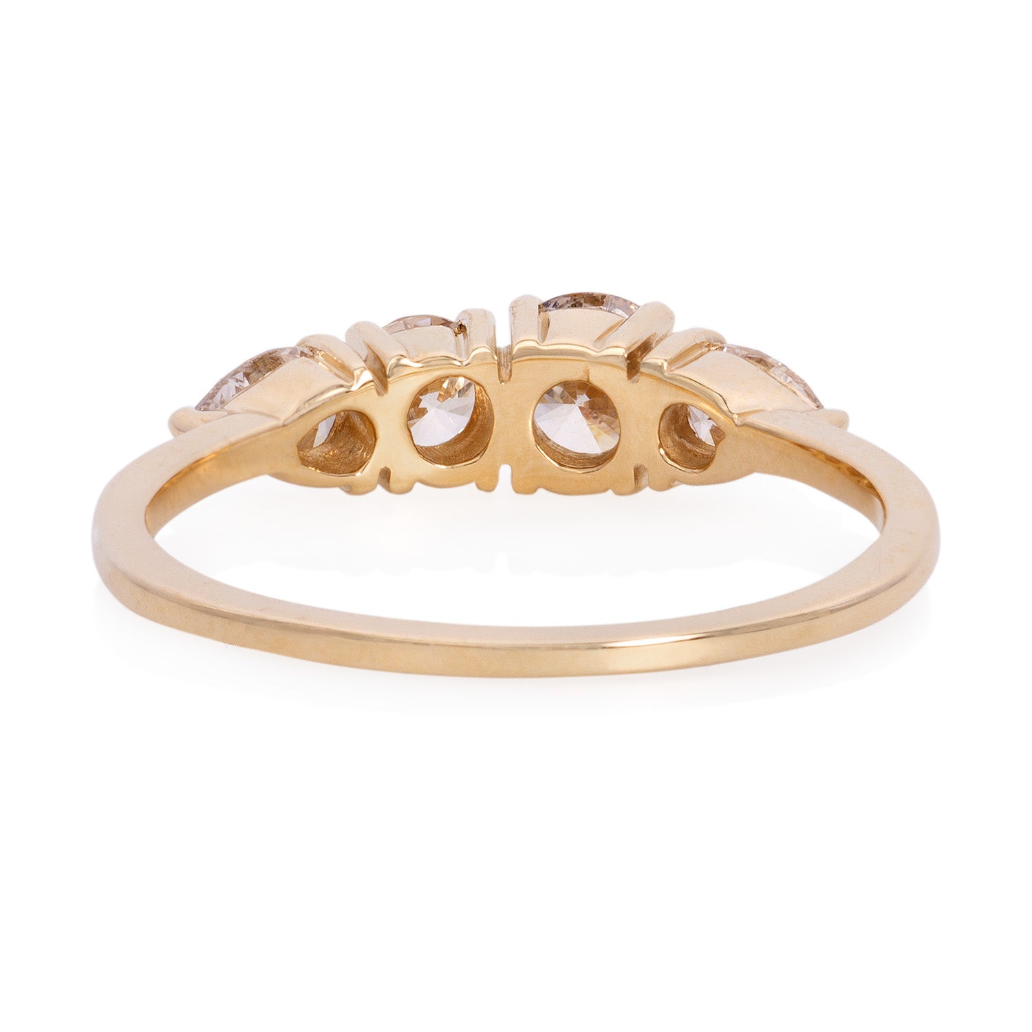 Vale Jewelry Harmony Ring with Champagne Diamonds Yellow Gold Back View