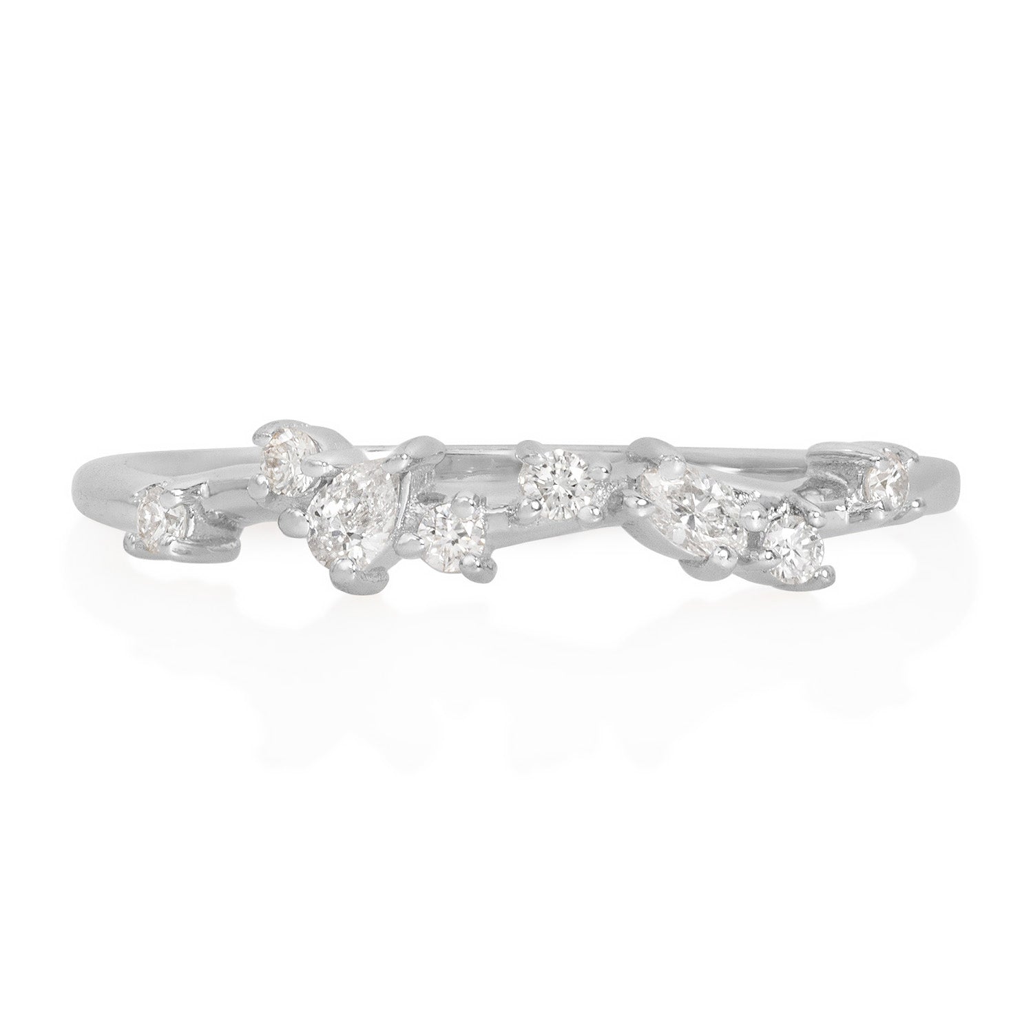 Vale Jewelry Jessamine Diamond Ring in White Gold Front View