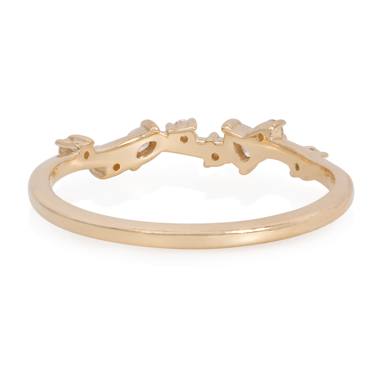 Vale Jewelry Jessamine Diamond Ring in Yellow Gold Back View