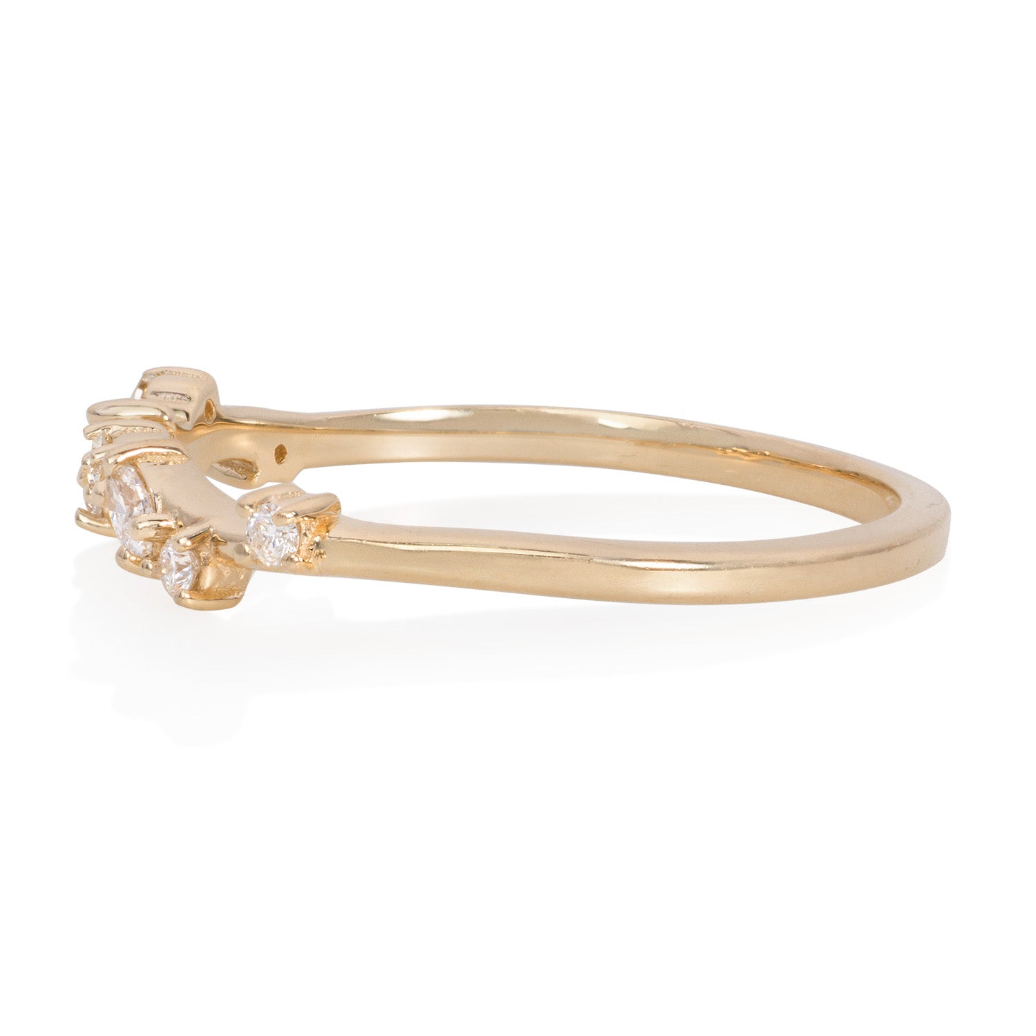 Vale Jewelry Jessamine Diamond Ring in Yellow Gold Side View