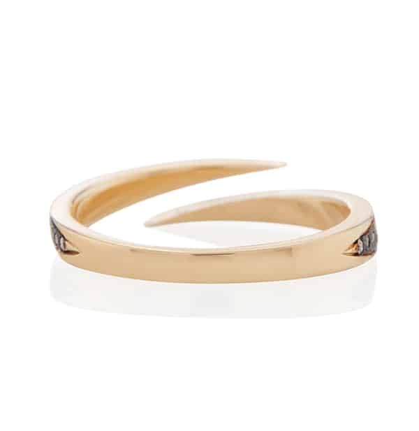 Vale Jewelry Lazarus Ring with Black Rhodium and White Diamond Pave in 14 Karat Yellow Gold Back View