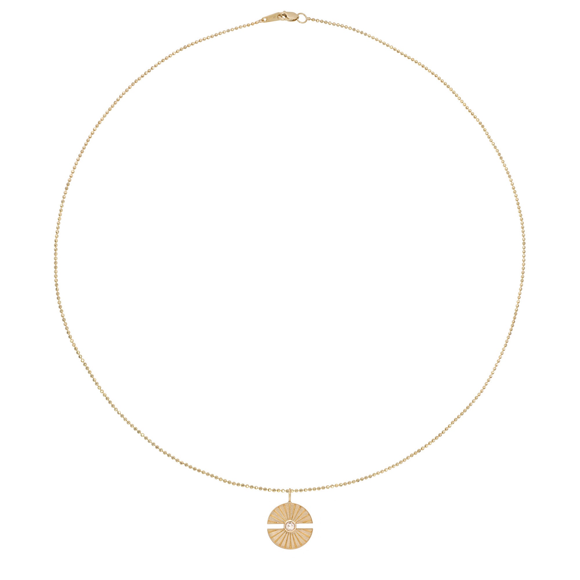 Vale Jewelry Luce Amulet on Faceted Bead Chain 14K Yellow Gold Full Circle View