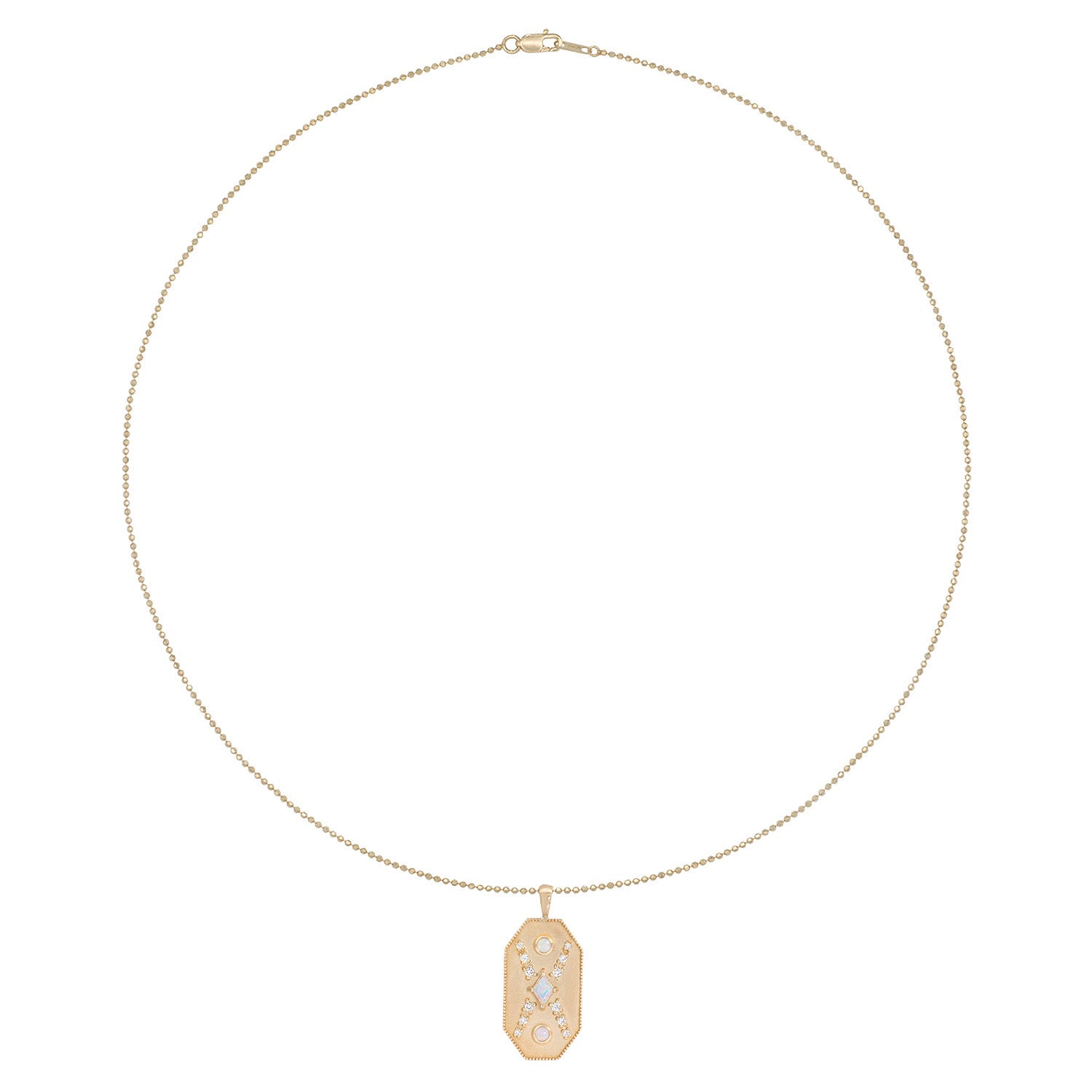Vale Jewelry Noémie Medallion with Opals and Diamonds 14K Yellow Gold Full Circle