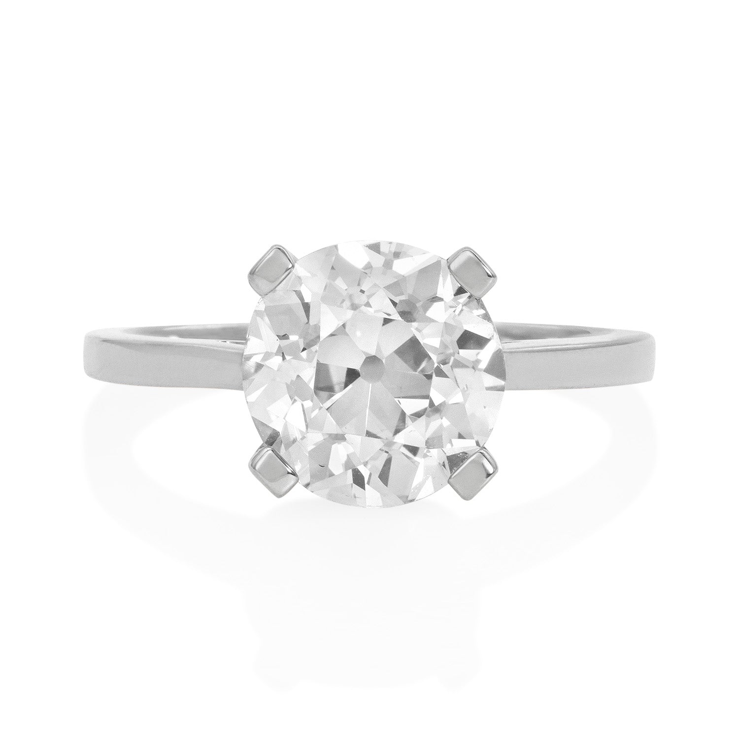 Vale Jewelry OOAK 3.12 Carat Old European Diamond Ring White Gold Front View