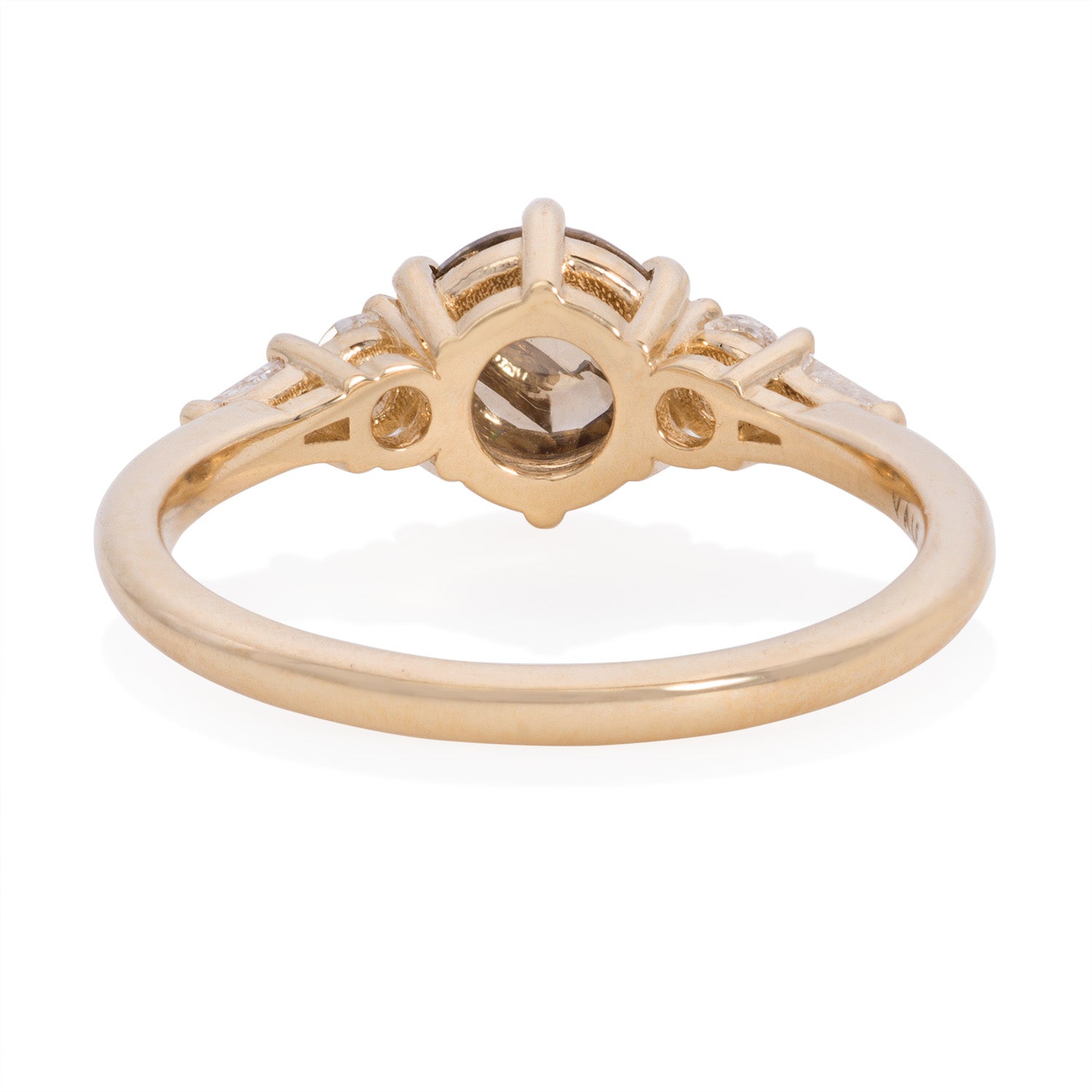 Vale Jewelry OOAK Amour Fou Brown Sugar Diamond Ring Yellow Gold Back View