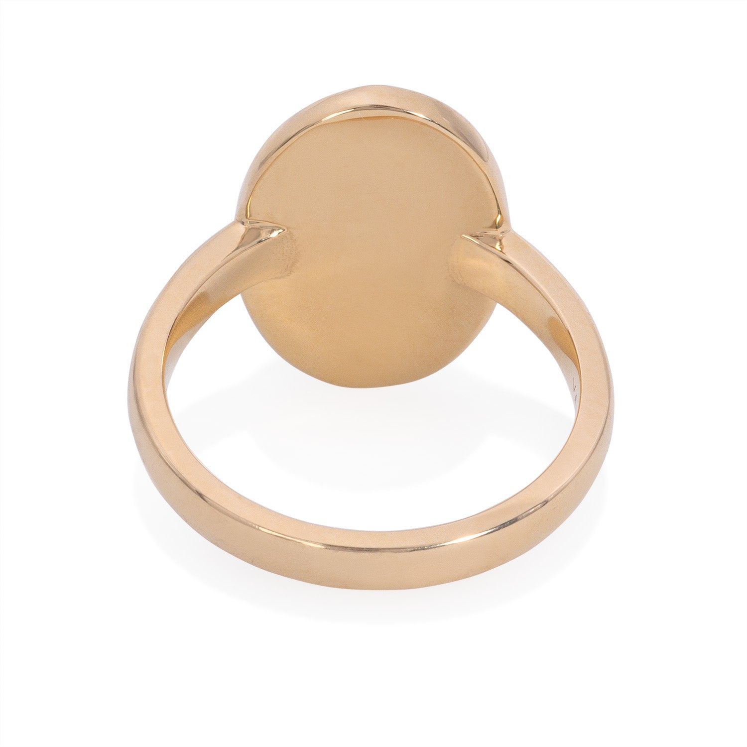 Vale Jewelry Perrine Ring with Black Onyx and Round Brilliant Cut White Diamond in 14 Karat Yellow Gold Back View