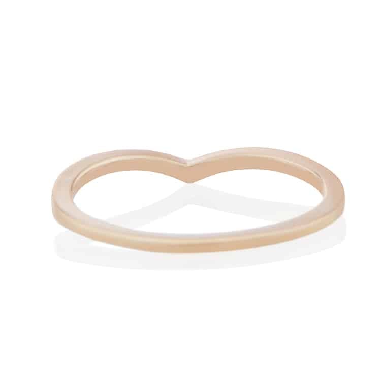 Vale Jewelry Plain Vesper Ring in 14 Karat Yellow Gold Back View
